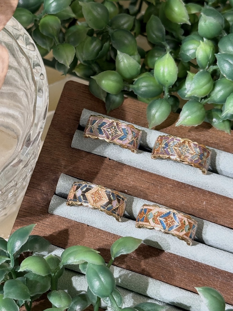 萬花碎光 Kaleidoscope Glimmer｜金色925純銀鍍金閉口戒指
