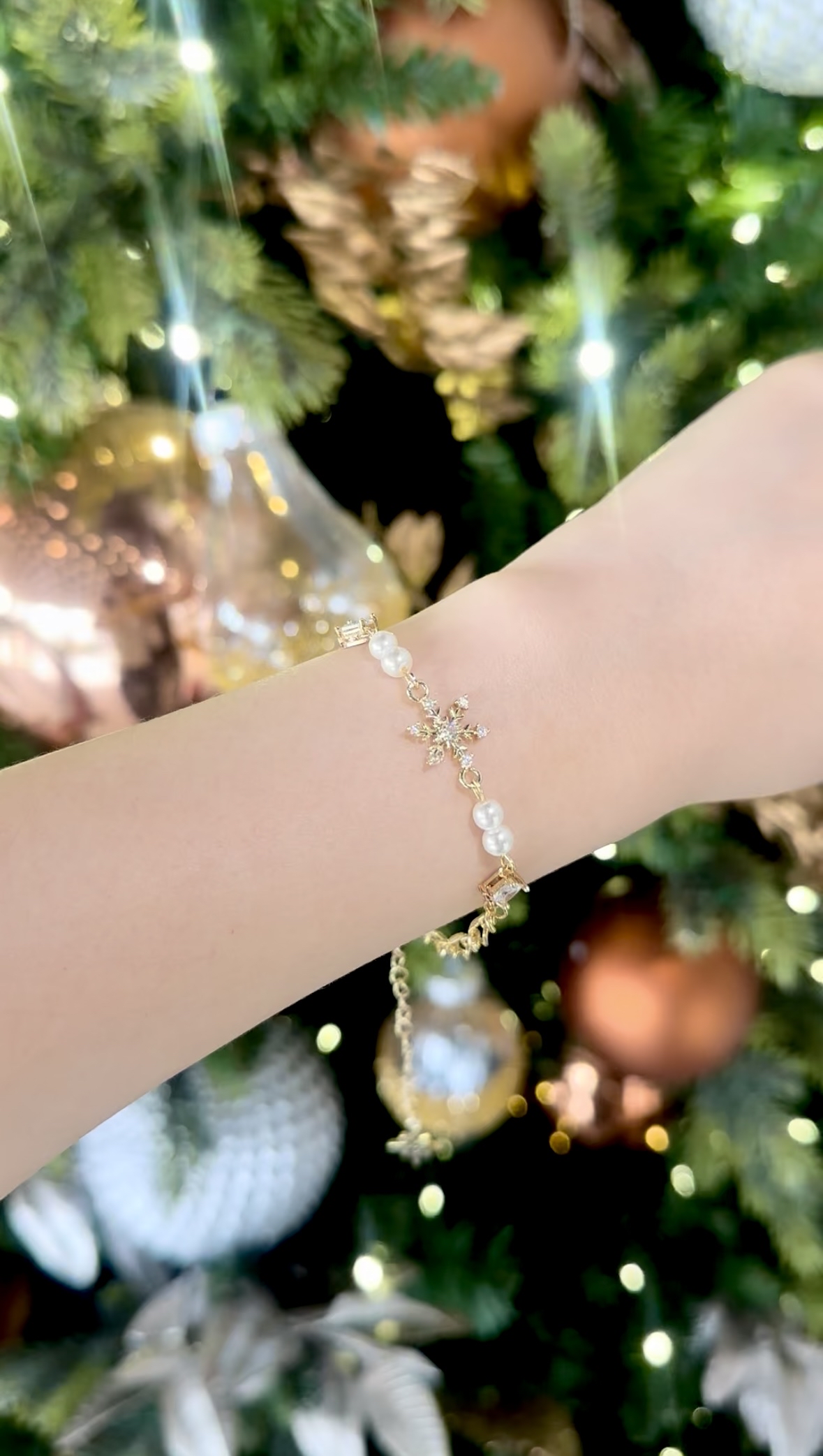 珍珠雪花手鏈✨