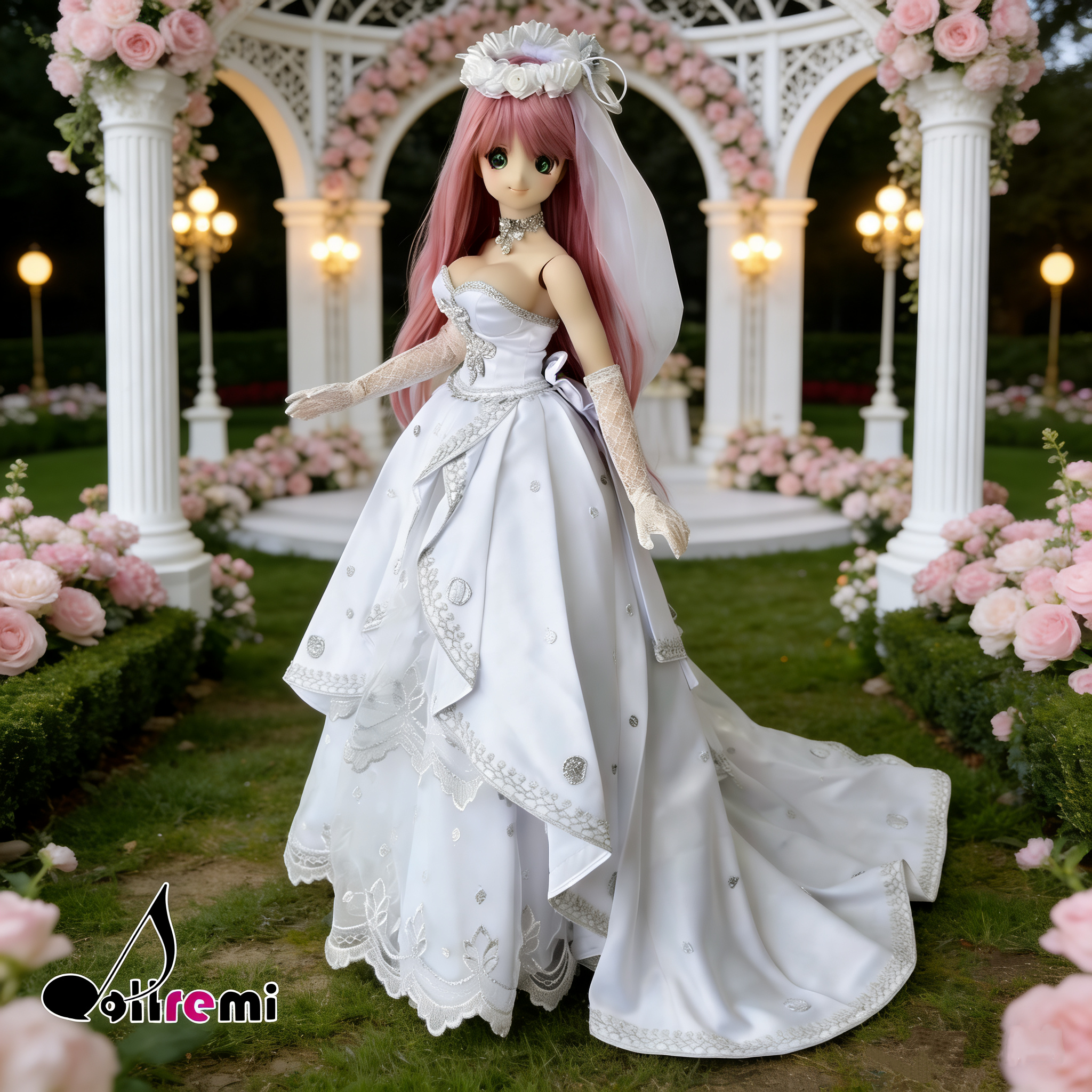【dollremi】(DD0794) Off-the-shoulder weddingdress with a Court train 露肩式宮廷拖尾婚紗