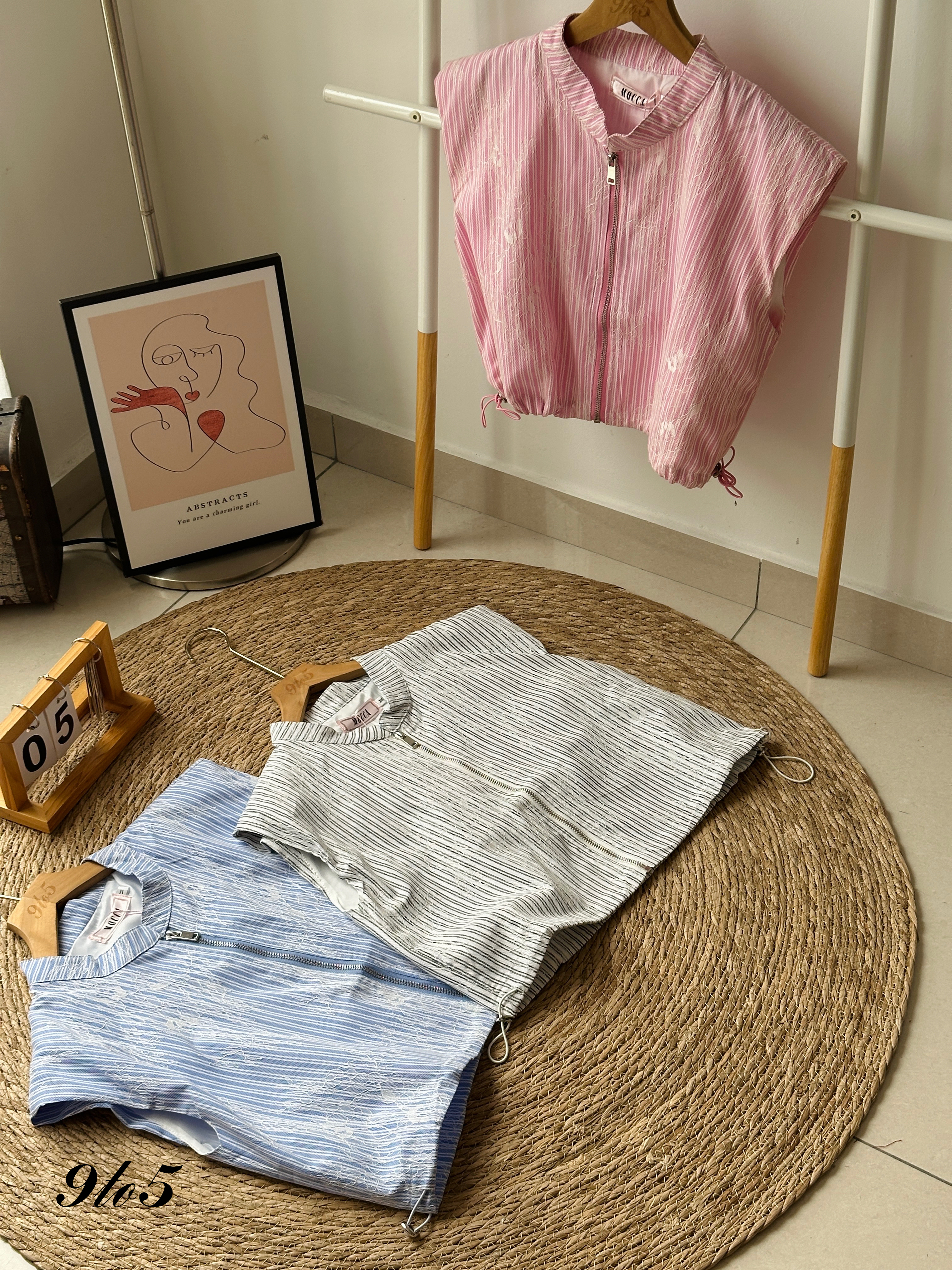 T3957 Cape Sleeve Stripe Top - 3 Colors