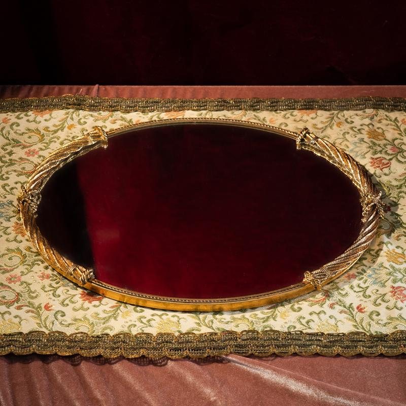 C.a. 1960s Refined Robe Design Vintage Vanity Mirror Tray from Canada (MT1573)