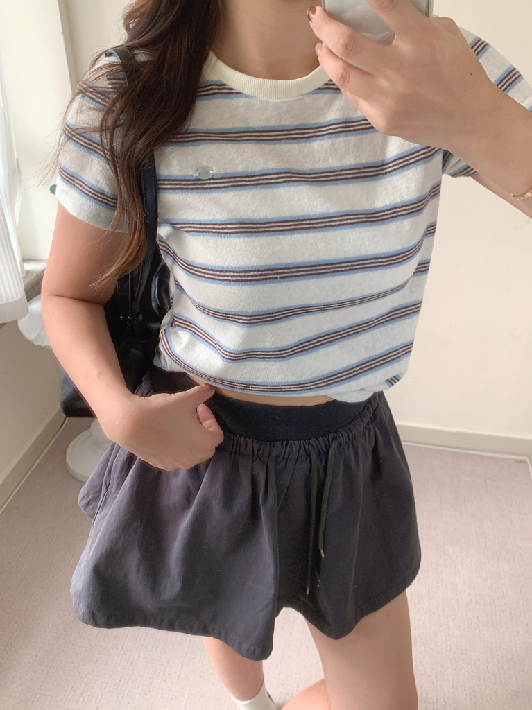 橫間條紋Tee（兩色）