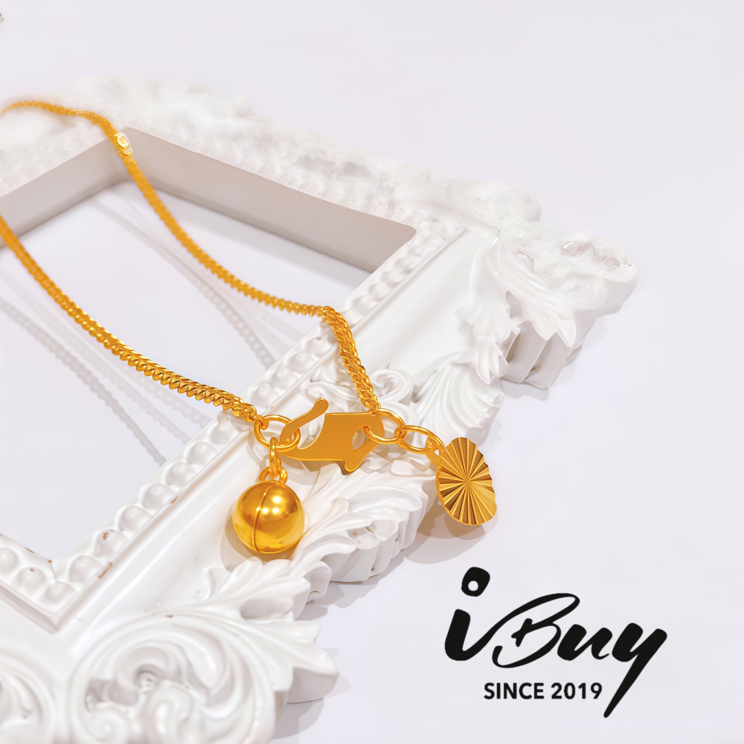 916 GOLD 27CM SOLID MACHINE ANKLET 916 金 27CM 实心侧身脚链