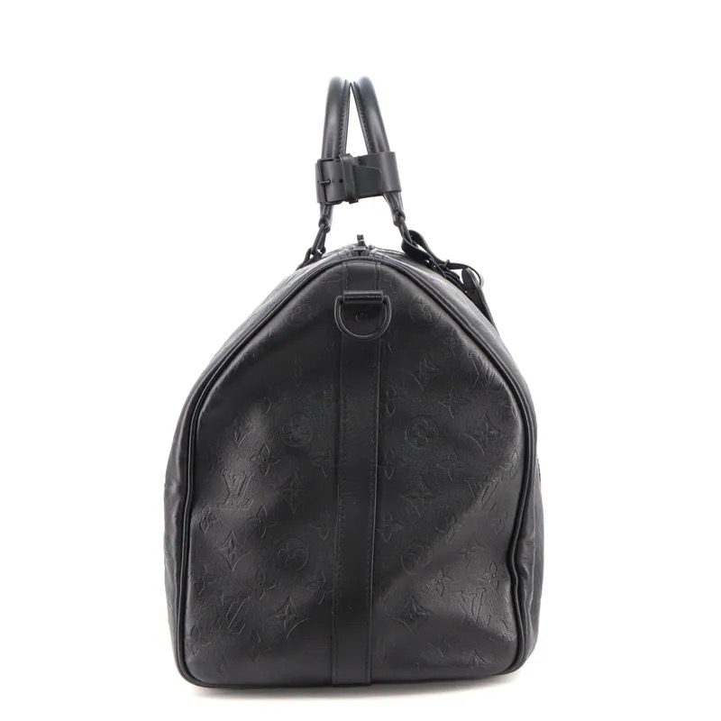 Louis Vuitton Monogram Shadow Keepall 50 Bandouliere Travel Bag