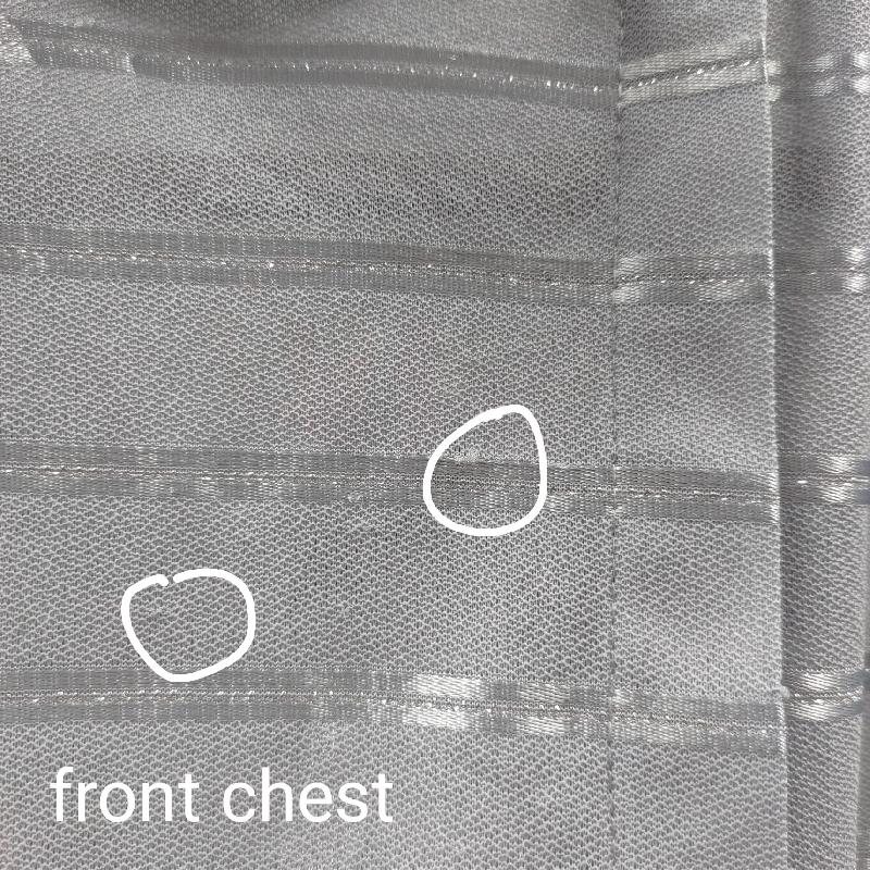 Vintage Light Grey Shiny Stripe Pattern High Collar Side Button Blouse Shirt (MT1606)