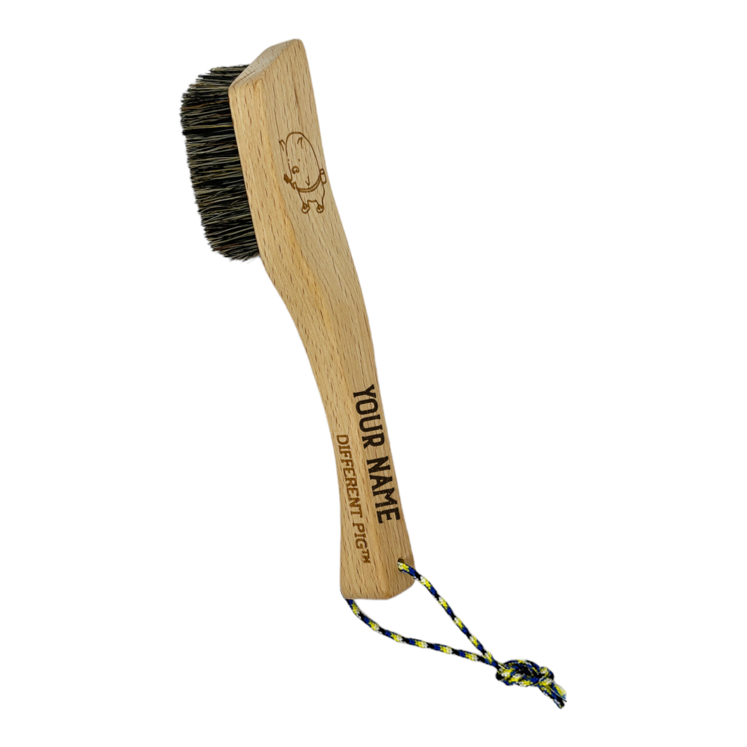 【來字刻名】𝗗𝗜𝗙𝗙𝗘𝗥𝗘𝗡𝗧 𝗣𝗜𝗚™ OG brush with name carving 刻名大豬掃連掛繩