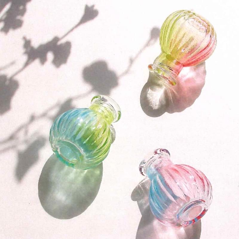 日本製藍花Aika × 江戸硝子一輪挿花瓶| 日樂zakka和風雜貨