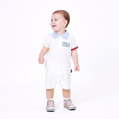 Polo Baby 短袖拼色連身衫 2色可選 70/80cm