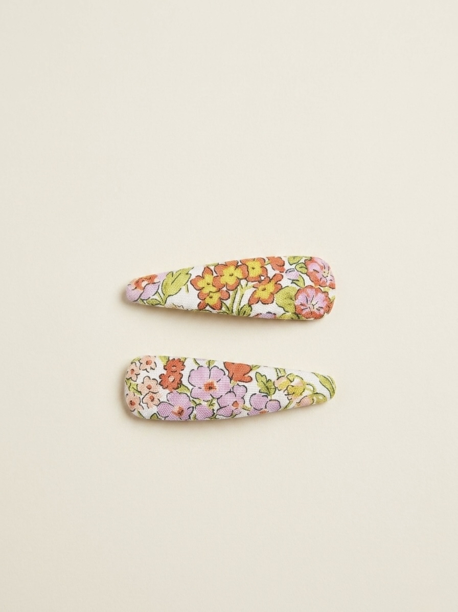 Liberty 柔美春花水滴夾（6cm）