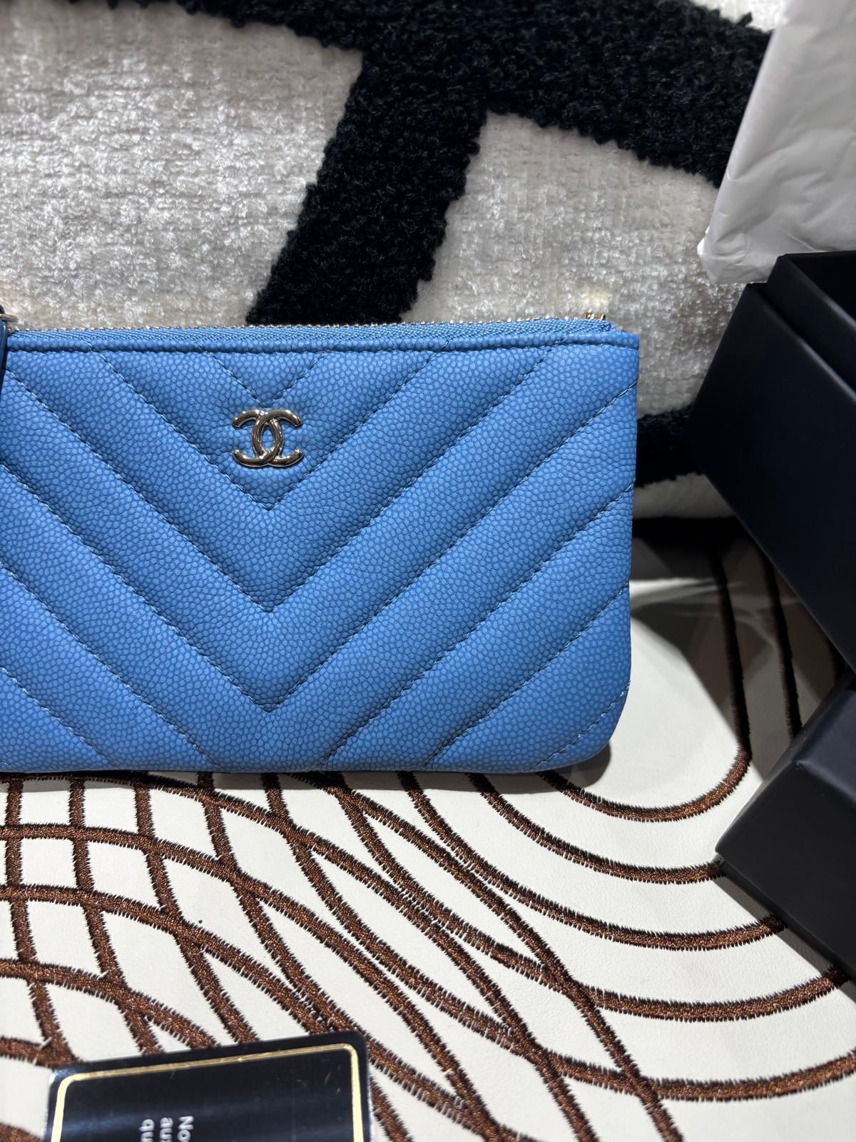 Chanel mini zip pouch 荔枝牛皮拉鍊卡包 100%Authentic,Unused ✅27card  ✅Box 