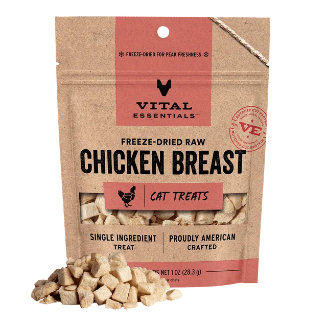 VITAL ESSENTIALS 貓用凍乾小食 (雞胸粒) 1Oz