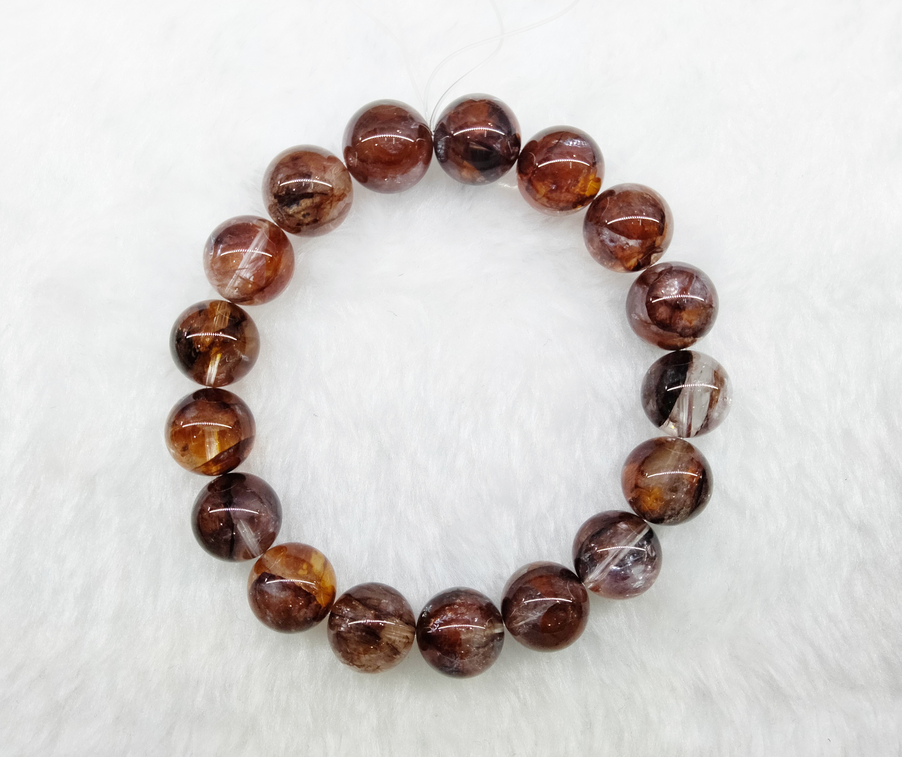 紅膠花手串 (12+mm)