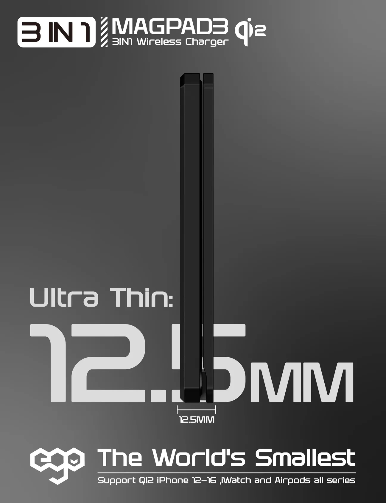 EGO MagPad3 QI2 3in1 Magsafe 充電座