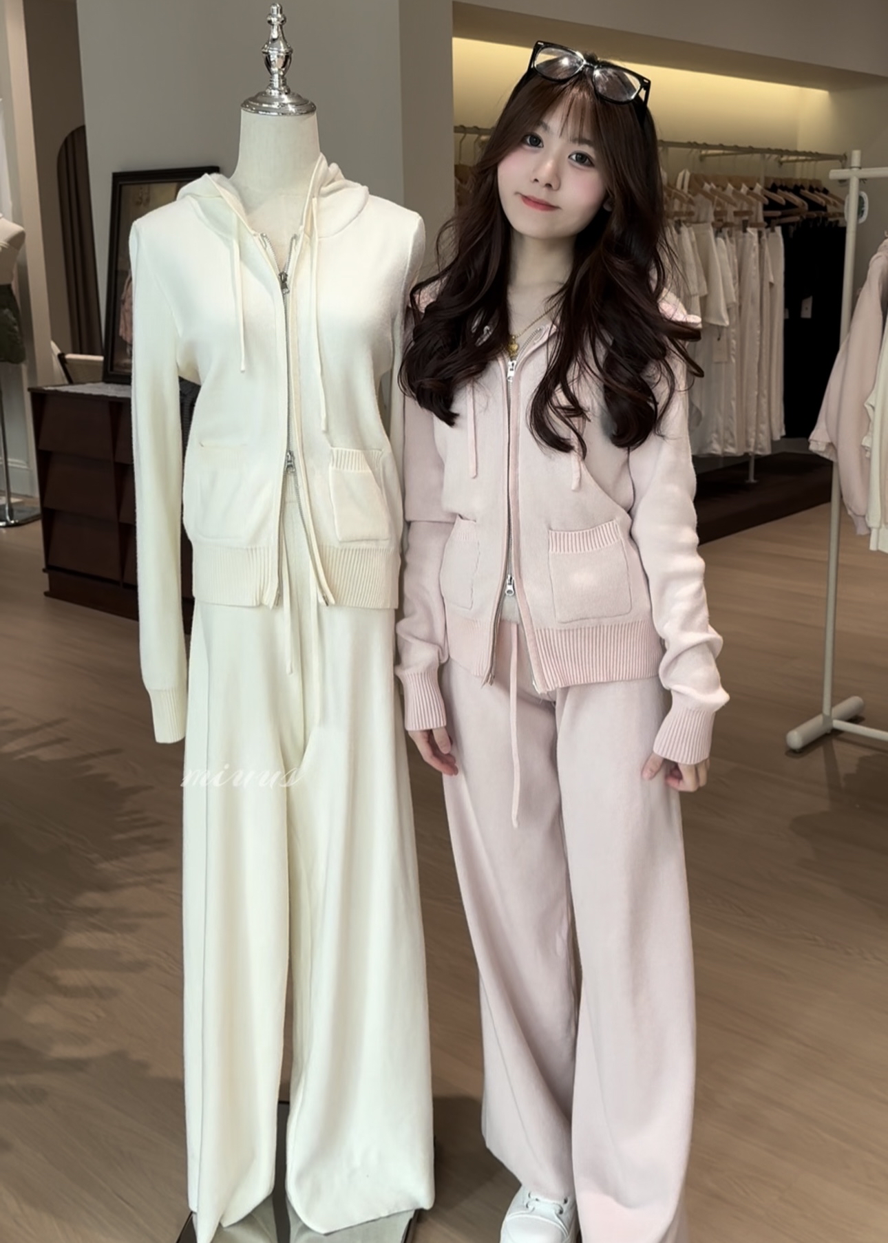 1729 HOODED KNIT LOUNGE SET 连帽针织休闲套装加绒