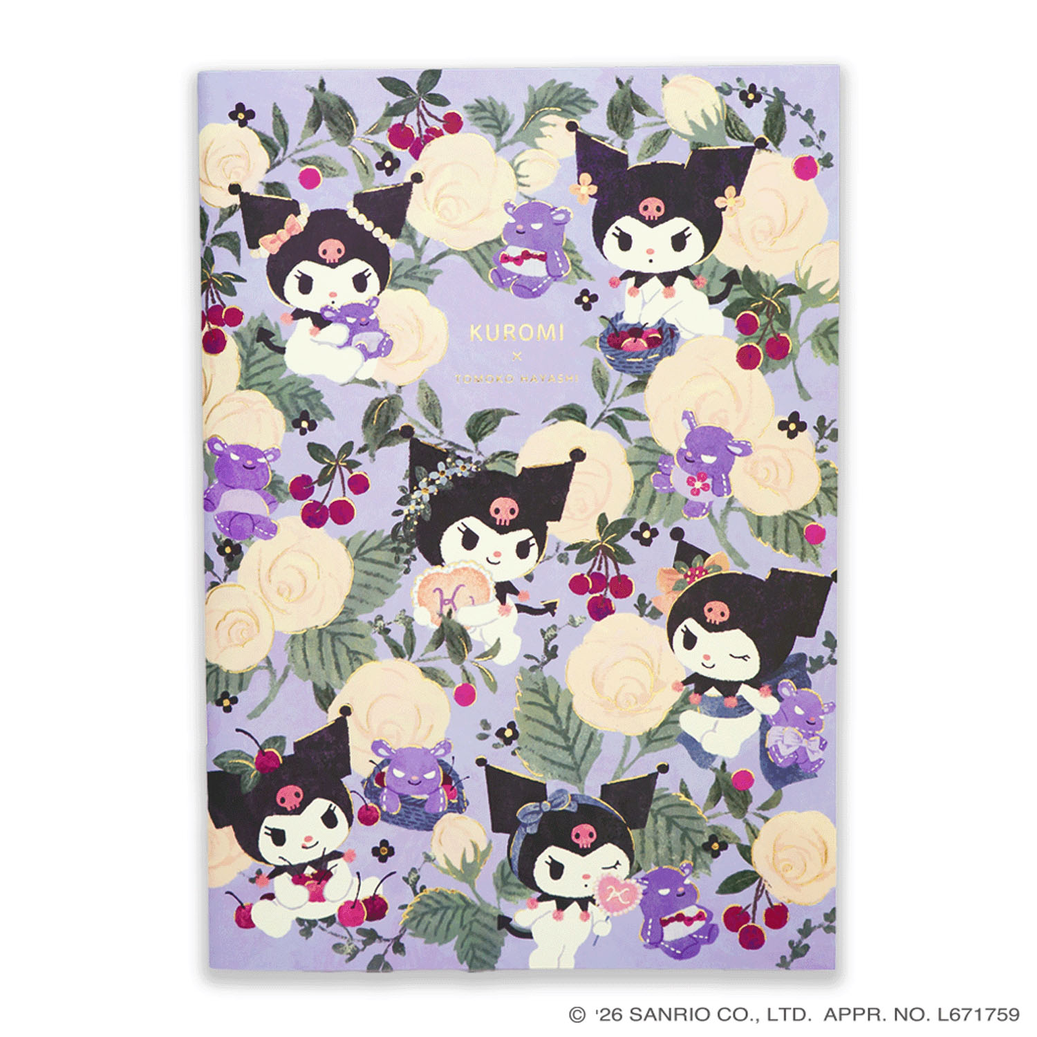 Sanrio - A5筆記本 (紫色Kuromi玫瑰款)