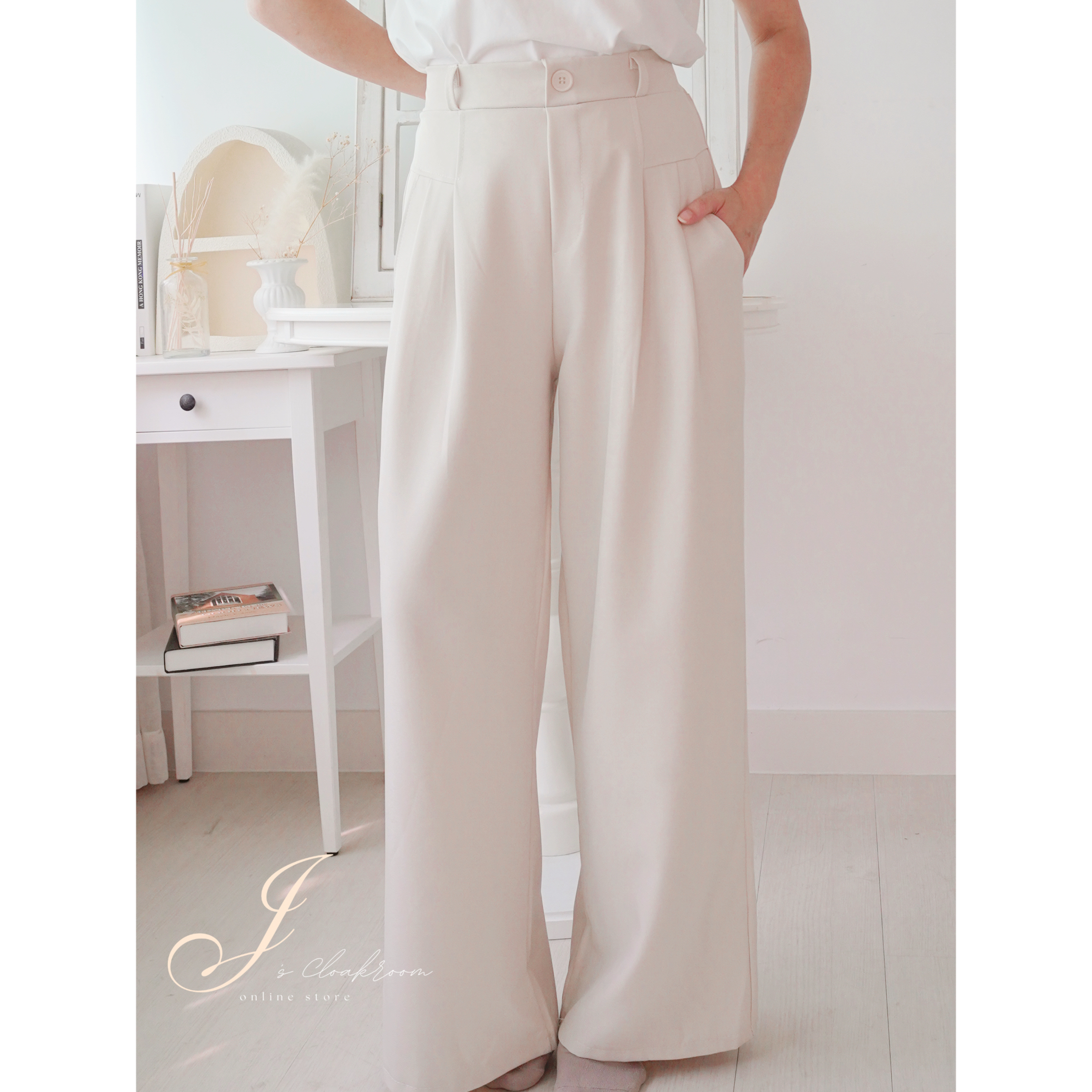 基本款輕便西褲(KR)[杏色]371070