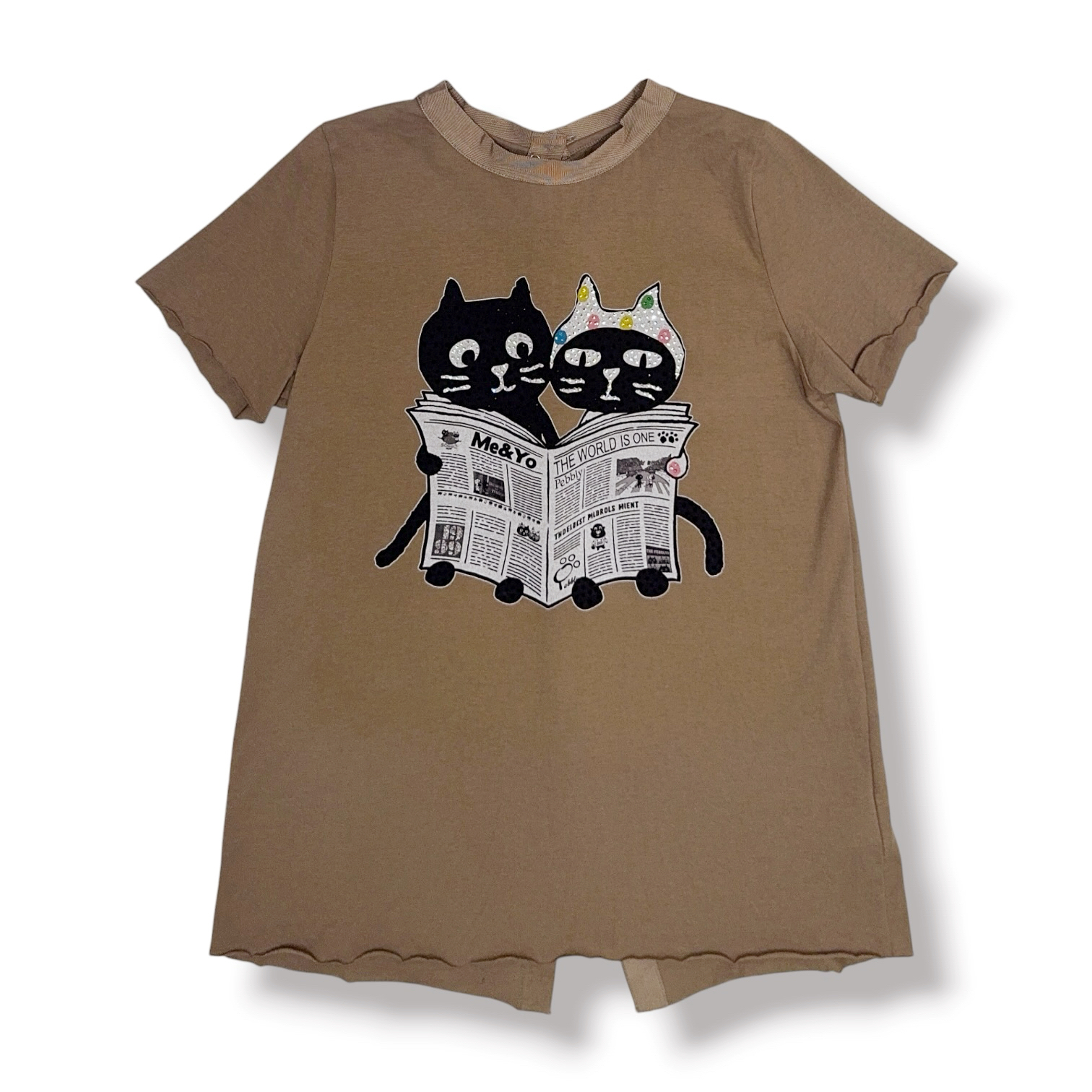 Me&Yo Newspaper Button Tee