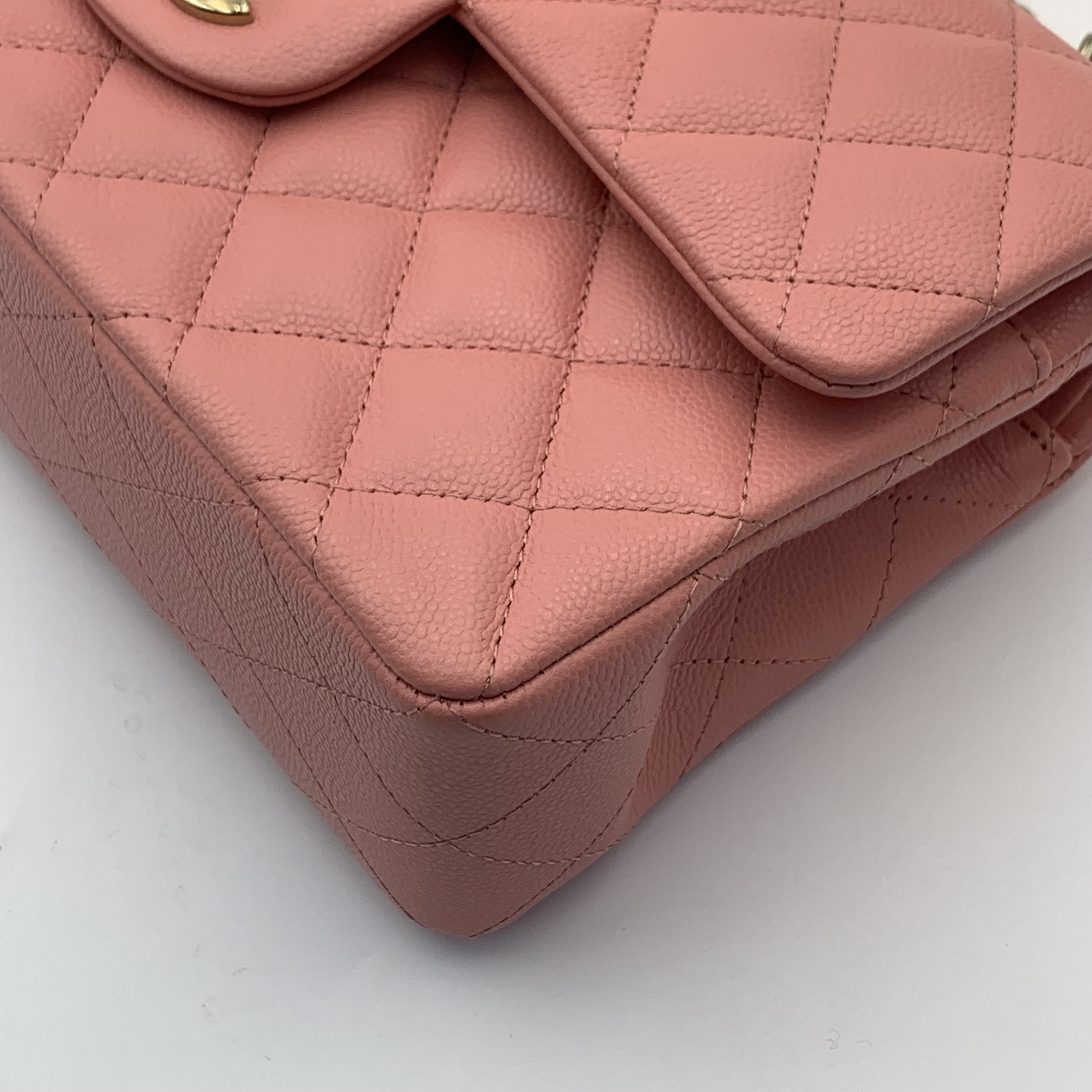 🎀情人節必備禮物✨Chanel CF小號 荔枝紋牛皮珊瑚粉classic handbag