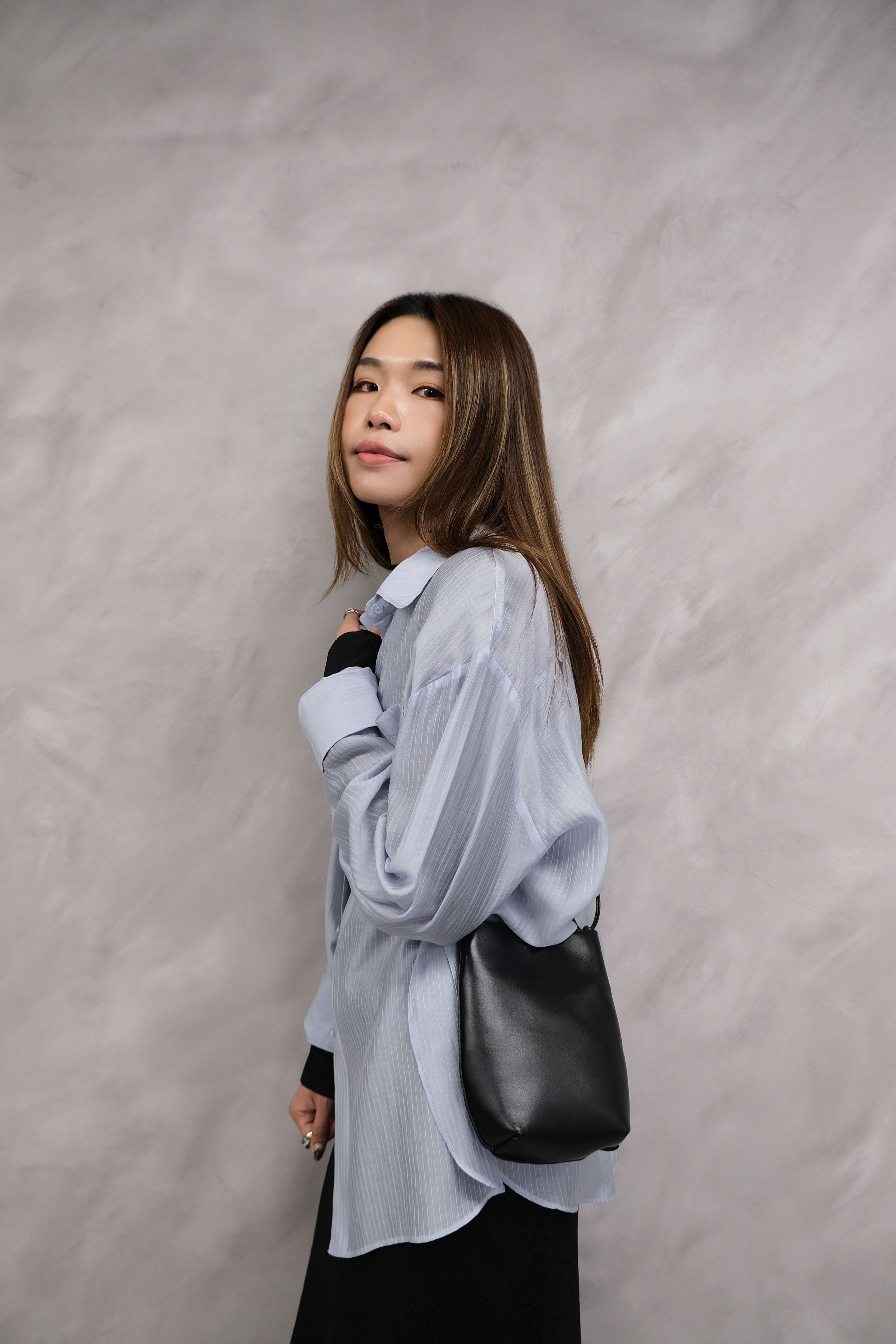 Mini leather knot bag