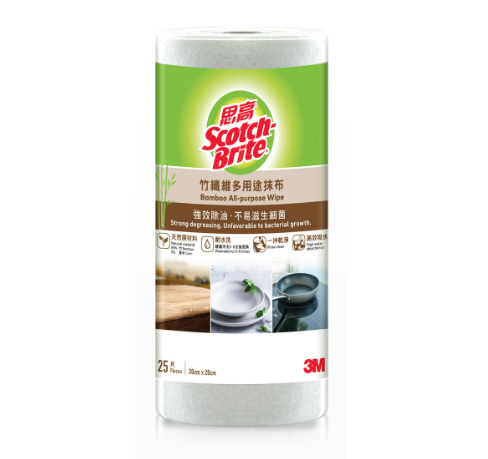 868/3M思高竹纖維多用途卷裝抹布(25片裝)