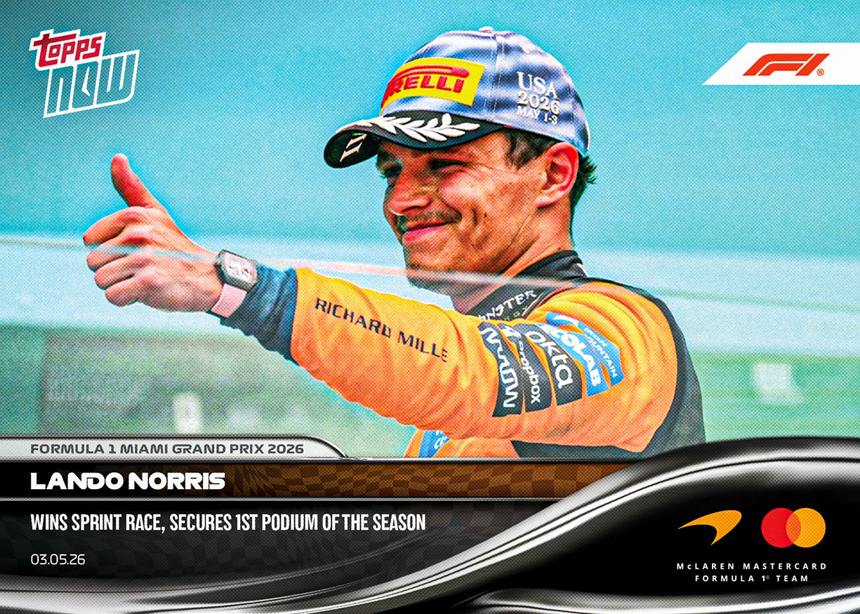 Lando Norris - 2026 F1 Topps NOW® #26 Miami GP Sprint勝利兼季內首Podium卡｜PR 2,338