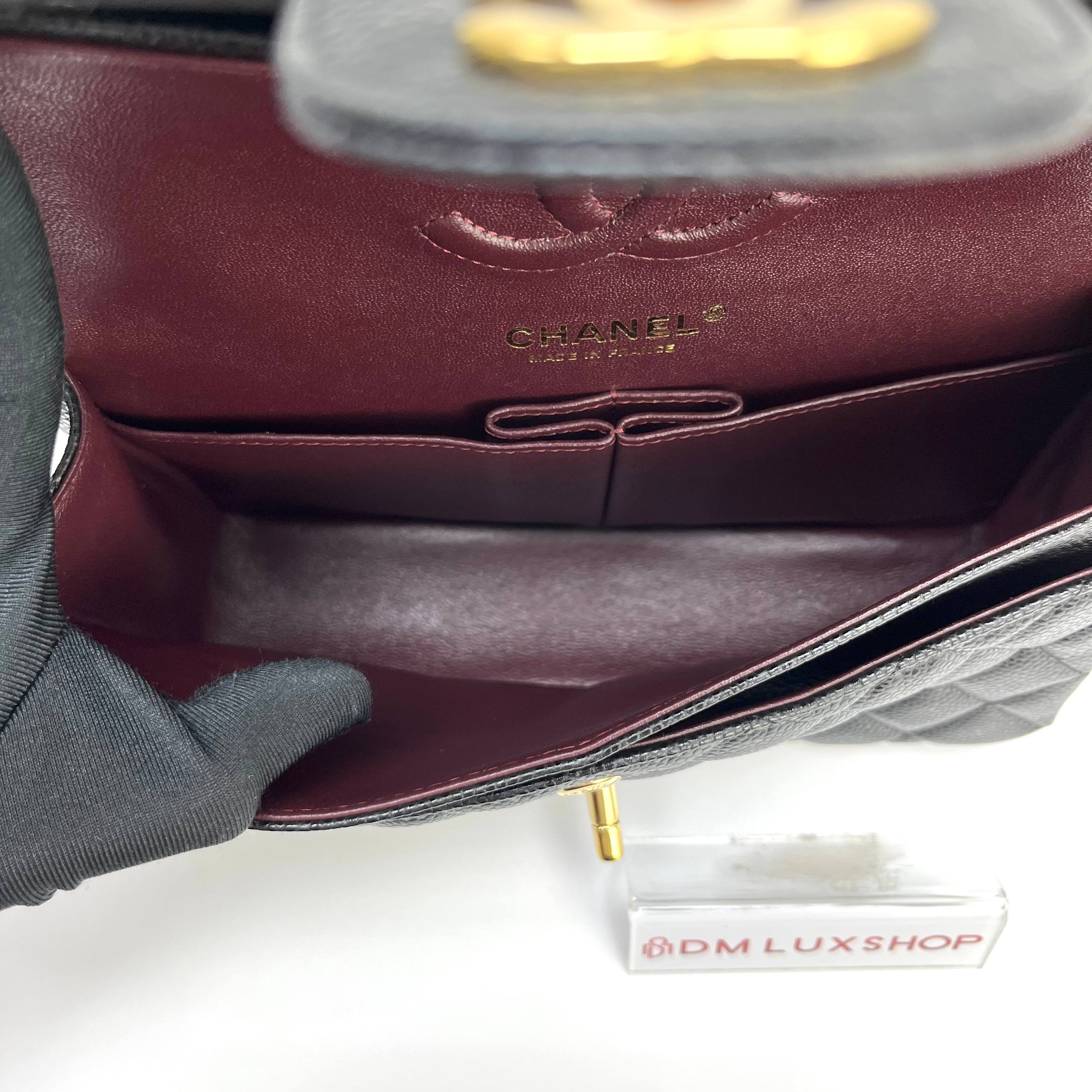 Chanel Black Caviar CF Double Flap Bag Small GHW (Serial 25, Year 2018)