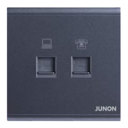 俊朗 天悅 黑 CAT3電話+CAT5E數據插座