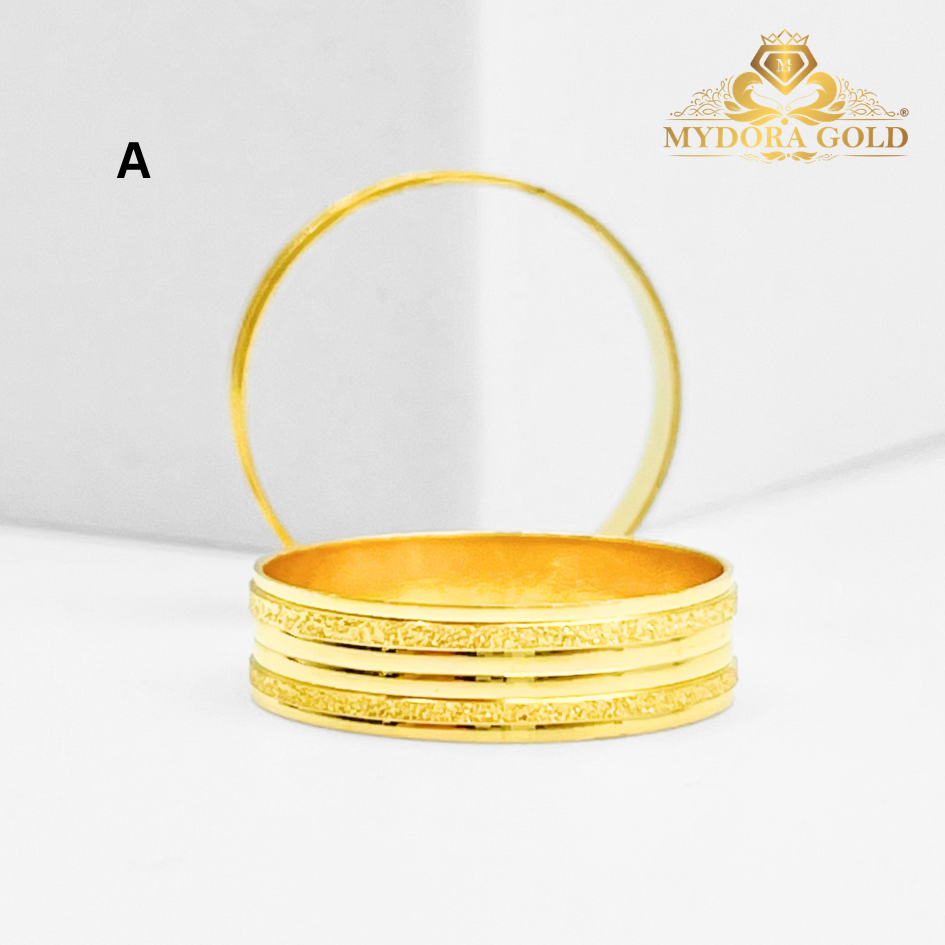MYDORA Cincin Belah Rotan Double Pasir Liner l EMAS916/22K