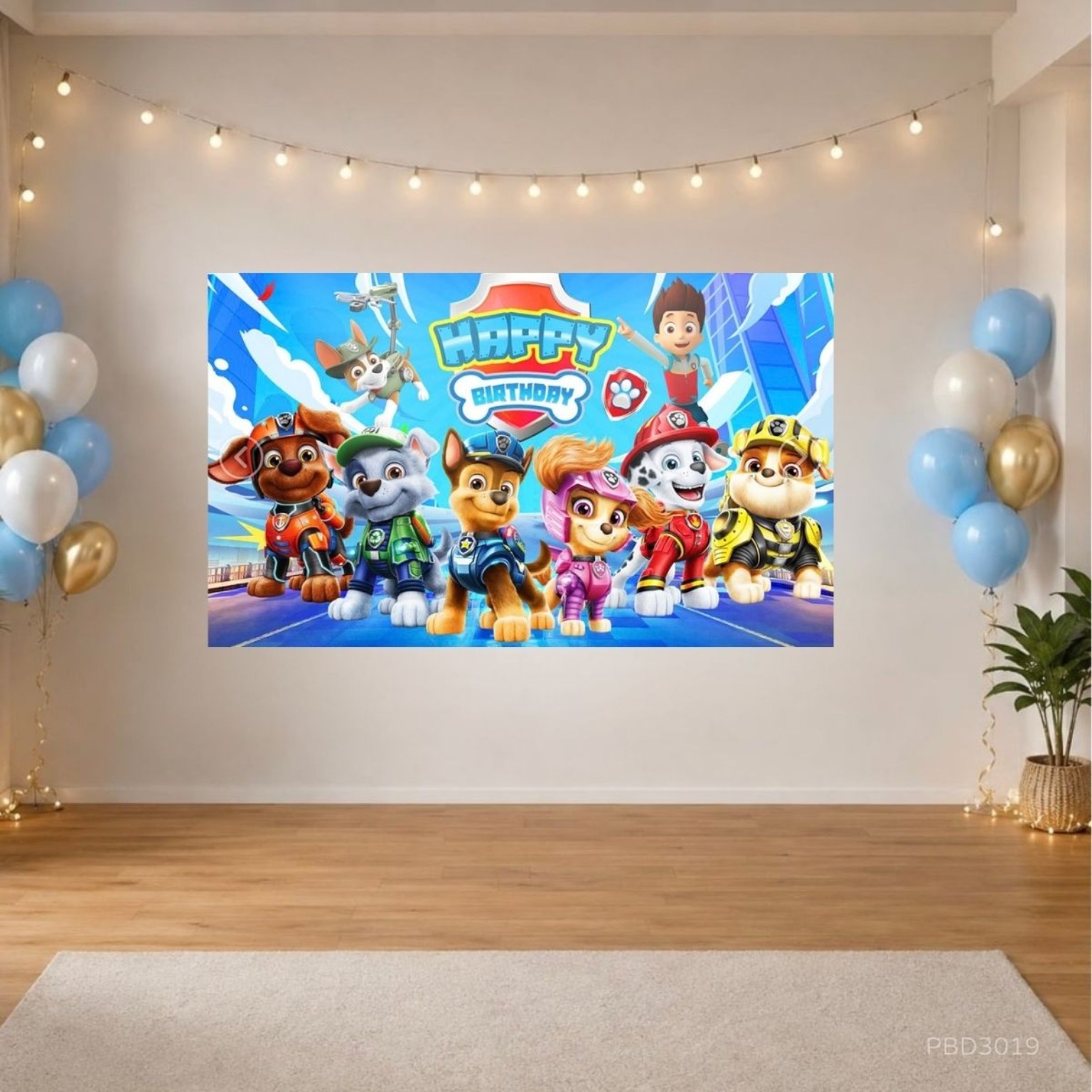 Paw Patrol 汪汪隊主題生日派對背景布 150×100cm Backdrop 場地佈置拍照牆 PBD3019