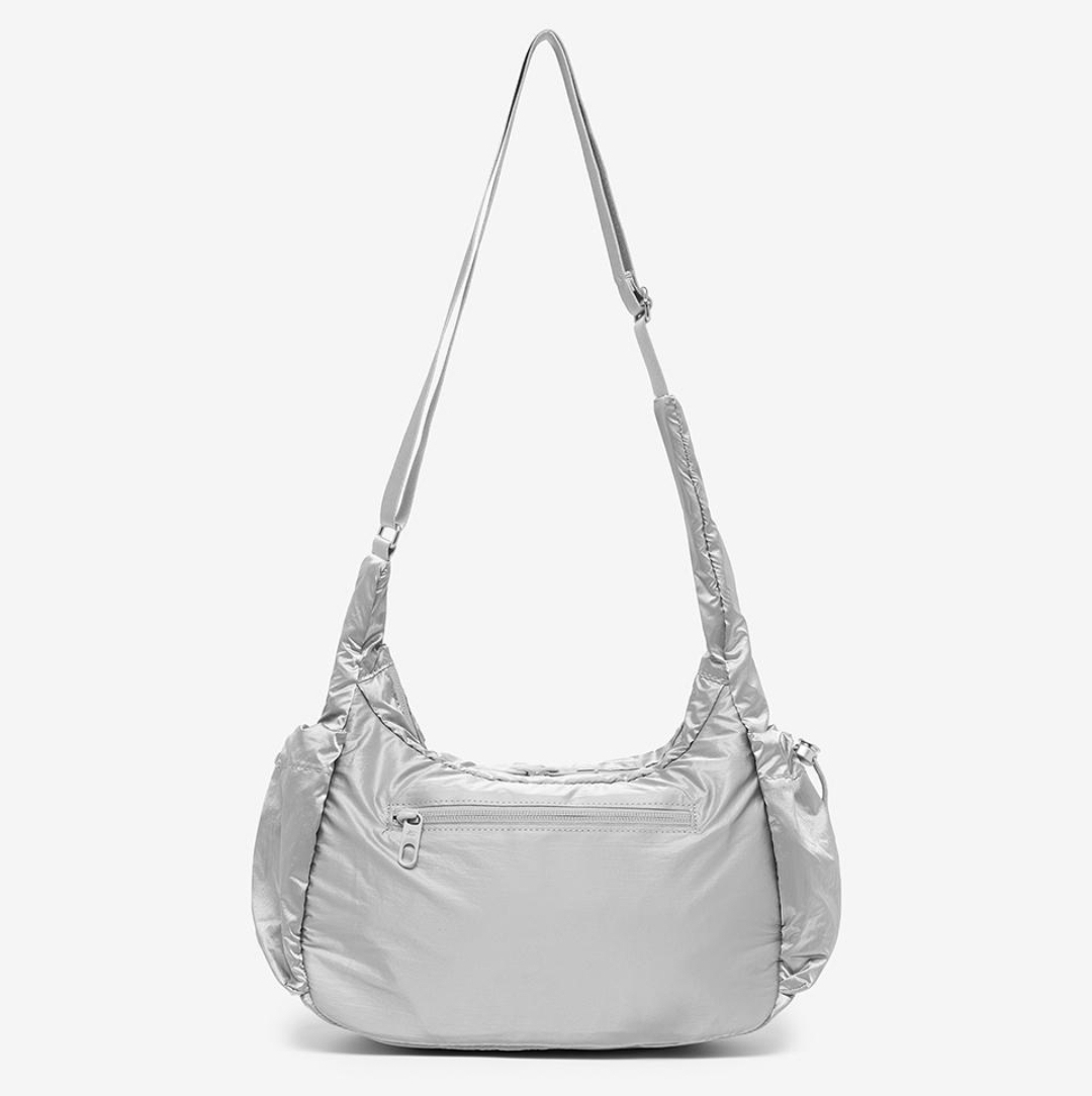 New Balance Glossy Ribbon Hobo Bag Silver