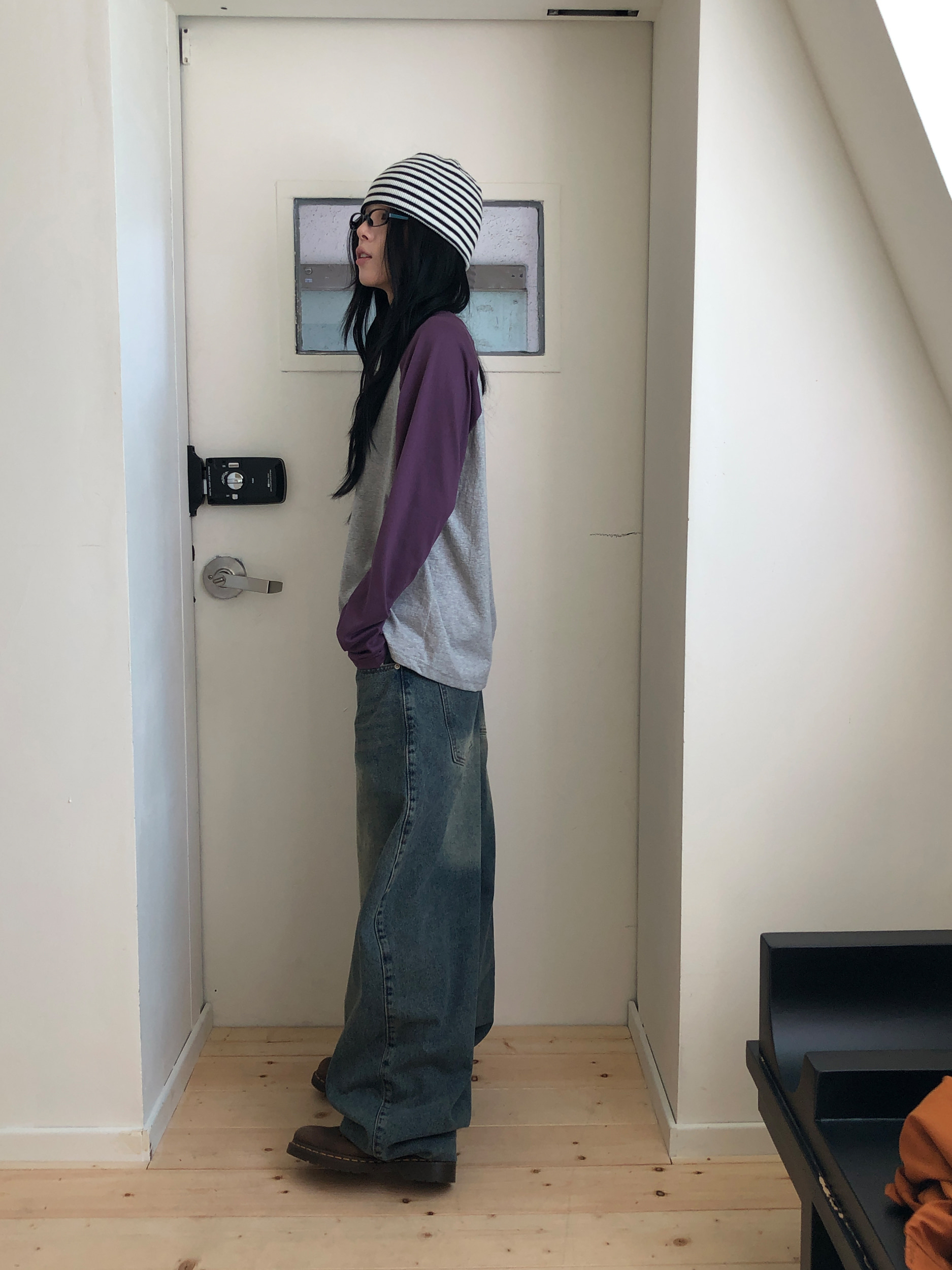Washed Denim Balloon Pants