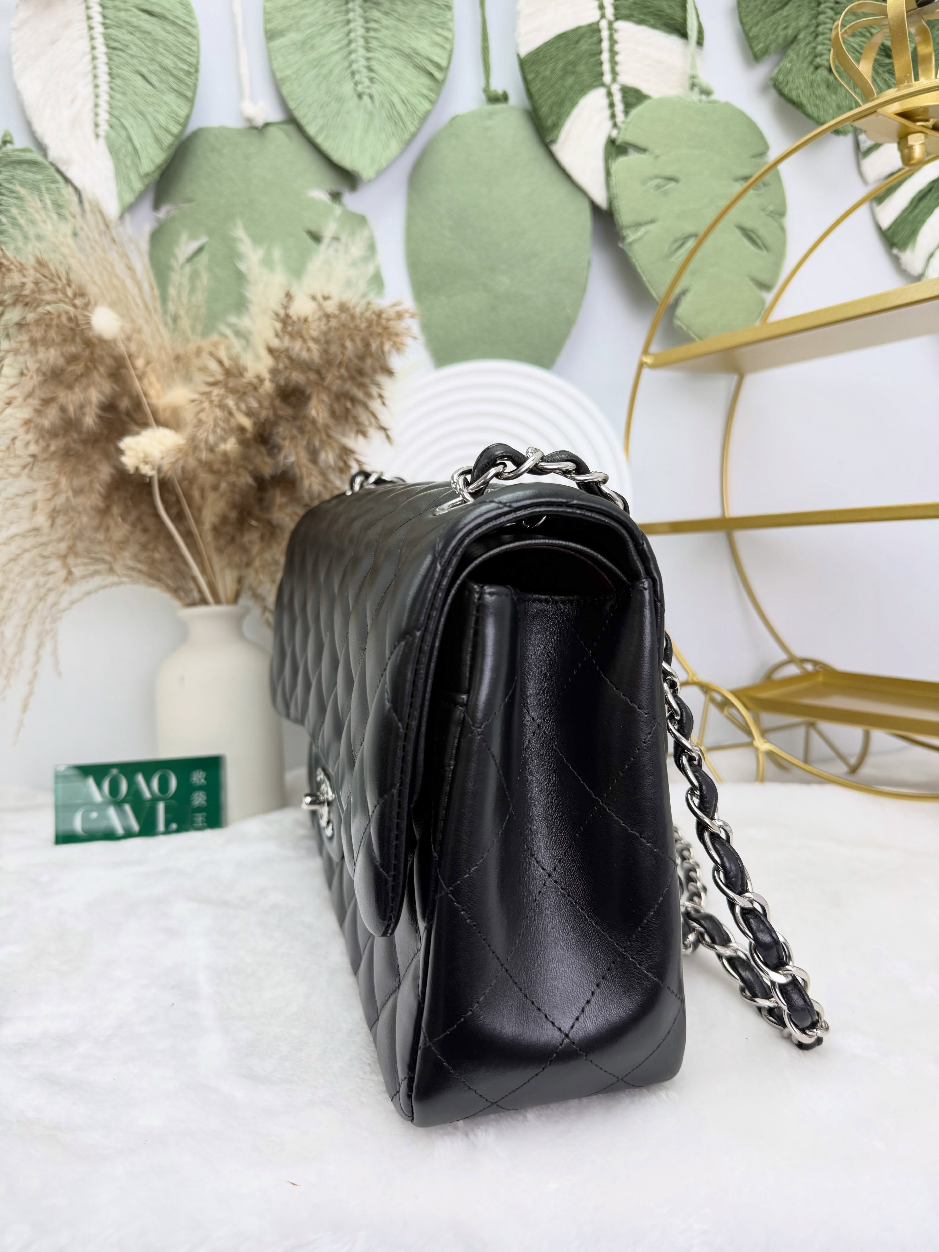 👜 PRE OWNED 🛍️CF30 黑銀羊皮 有塵袋有單有盒🖤