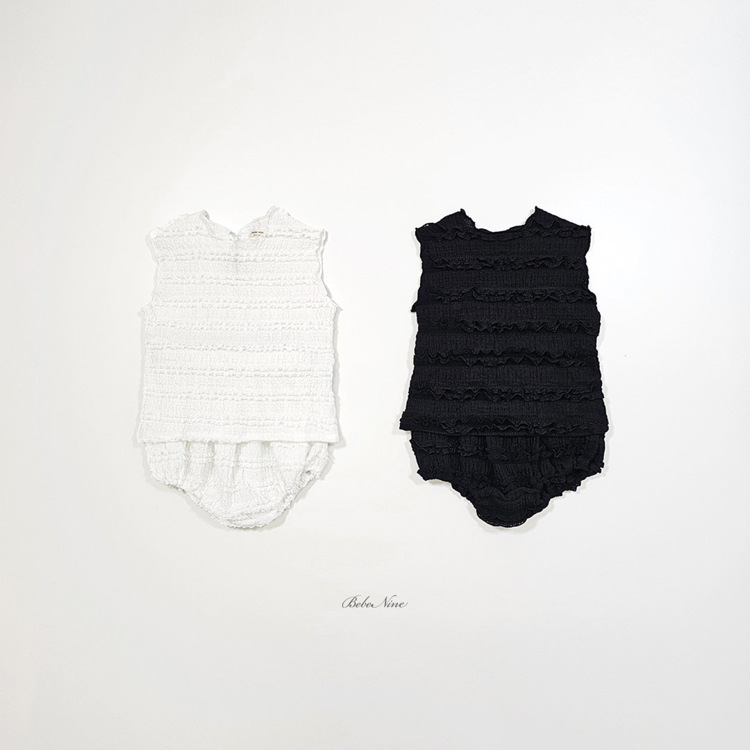 ☀️預訂 韓國直送☀️🇰🇷Bebenine兩色摺皺後背絲帶背心上下套裝