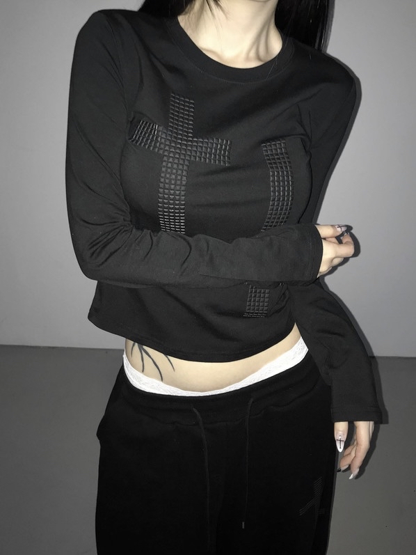Studded Cross Long Sleeve