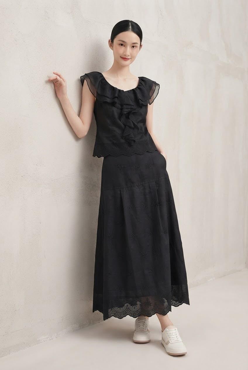 2186BB + 2119BS Ruffle Eyelet Lace Set