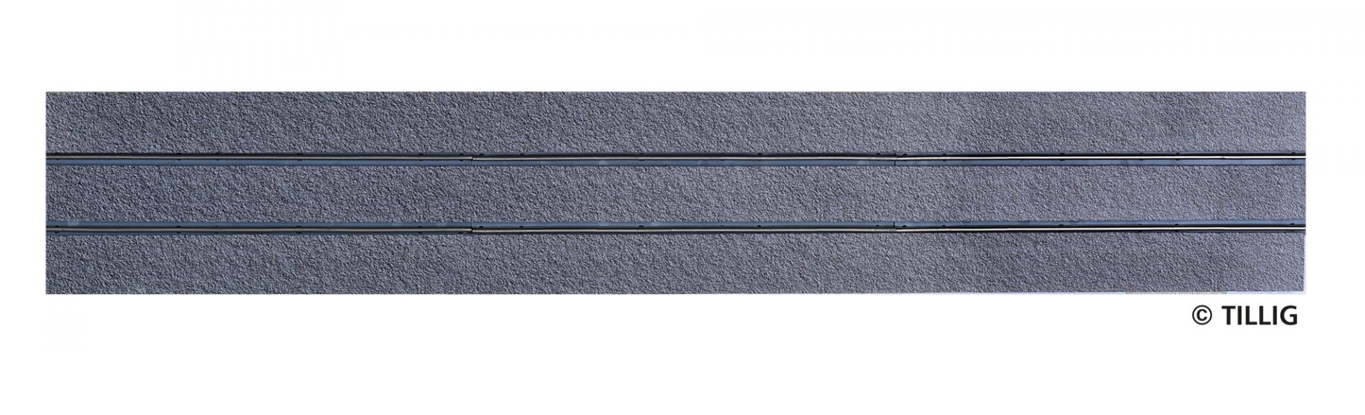 Tillig LUNA HO 單軌瀝青/混凝土表面 1:87 Straight track bitumen/concrete 馬路路軌•城市輕軌•電車路軌
