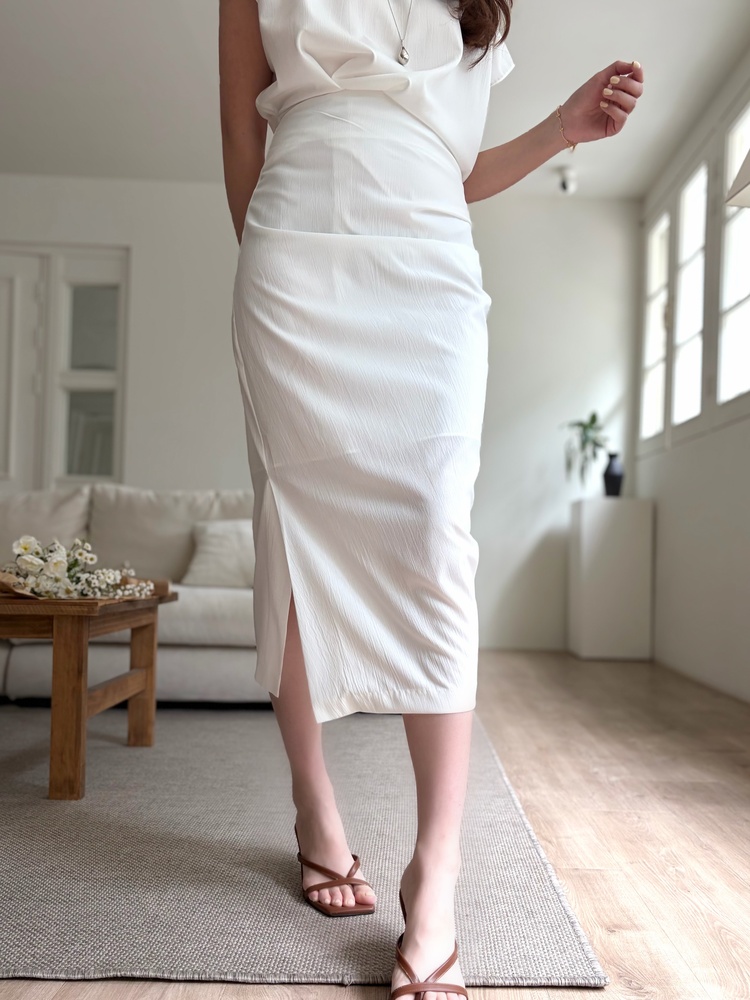 Lyra Ruched Set (White)