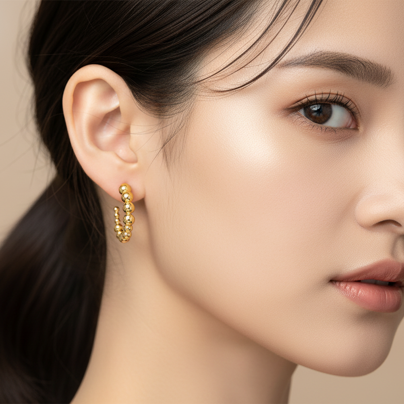 Boccia Titanium 05067-02 鈦金屬 / 鍍金耳環