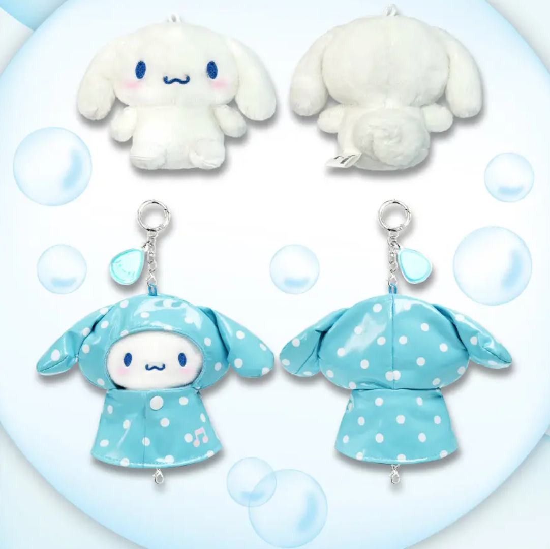 韓國Olive Young x Sanrio 角色 雨衣造型 公仔吊飾鎖匙扣 ｜Rainy Day Plush Keyring
