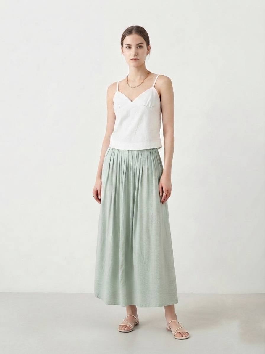 W6831 - Pleated Chiffon Skirt 
