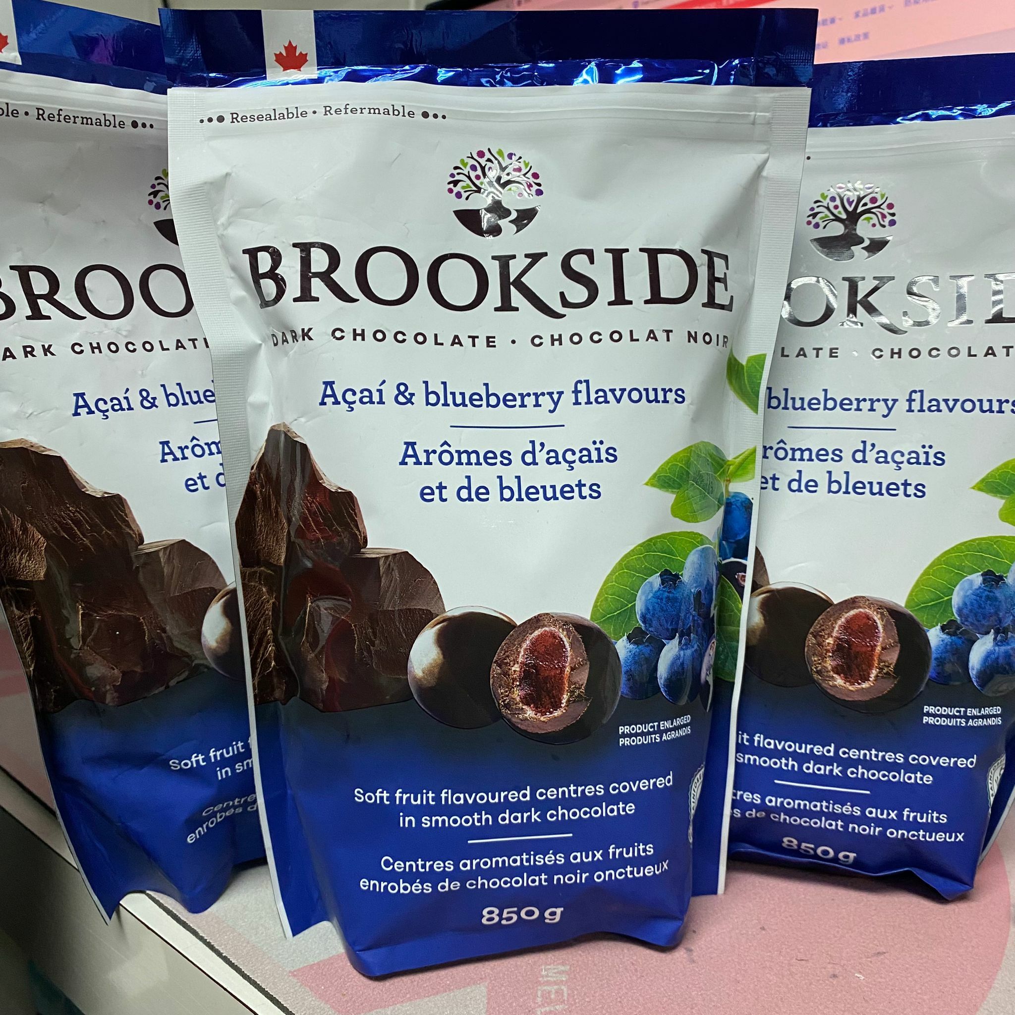 加拿大代購 - Brookside 藍莓芯黑朱古力 850g - 1包 現貨