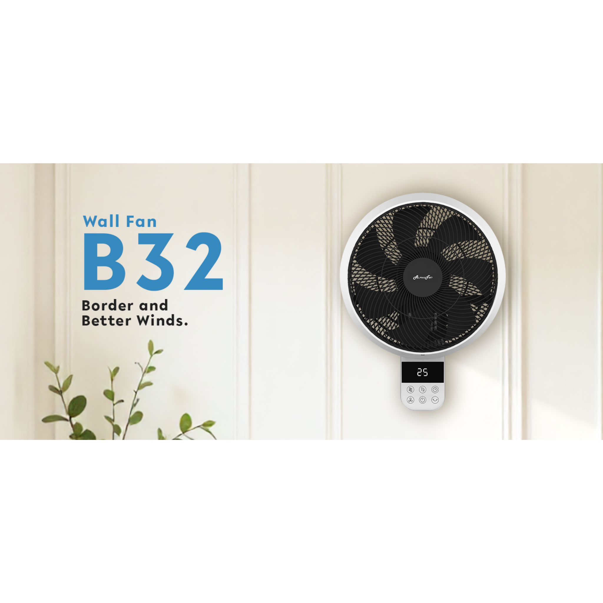 Alpha 14" Motto AC/DC Motor Wall Fan (Motto WF B32)