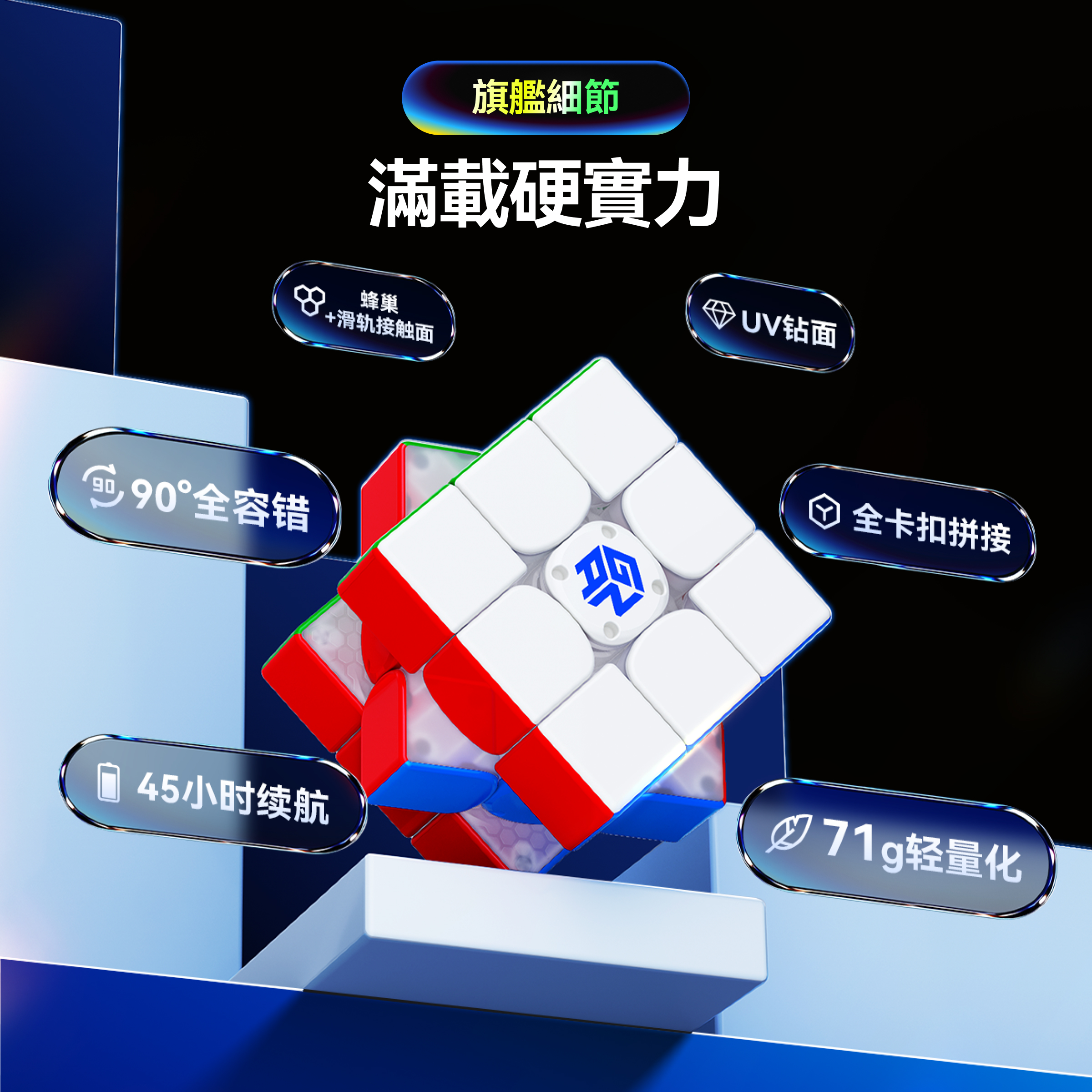 GAN 16 Ui MagLev 旗艦智能3x3藍芽扭計骰 (3x3 Smart Cube)