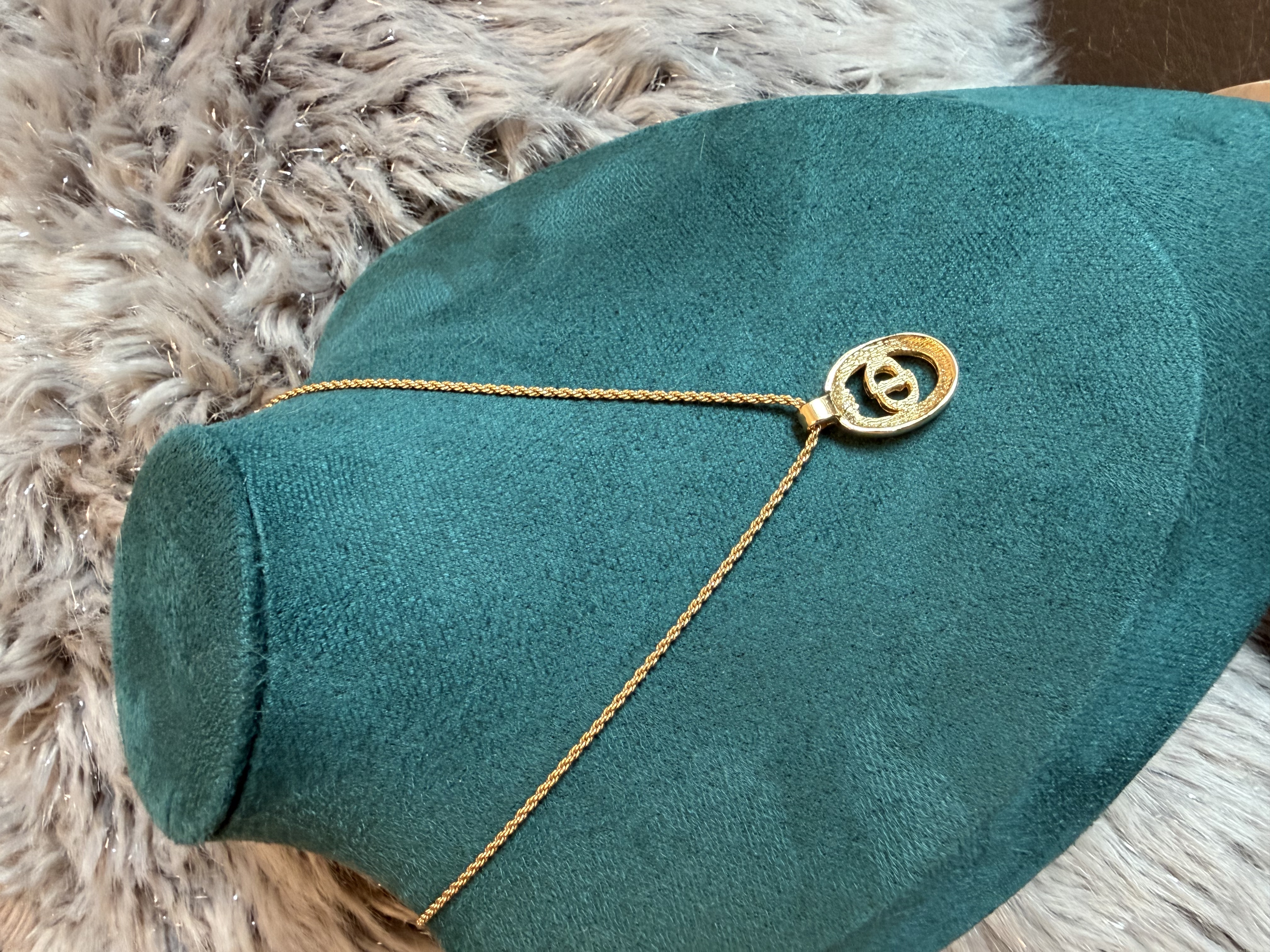 vintage dior CD necklace