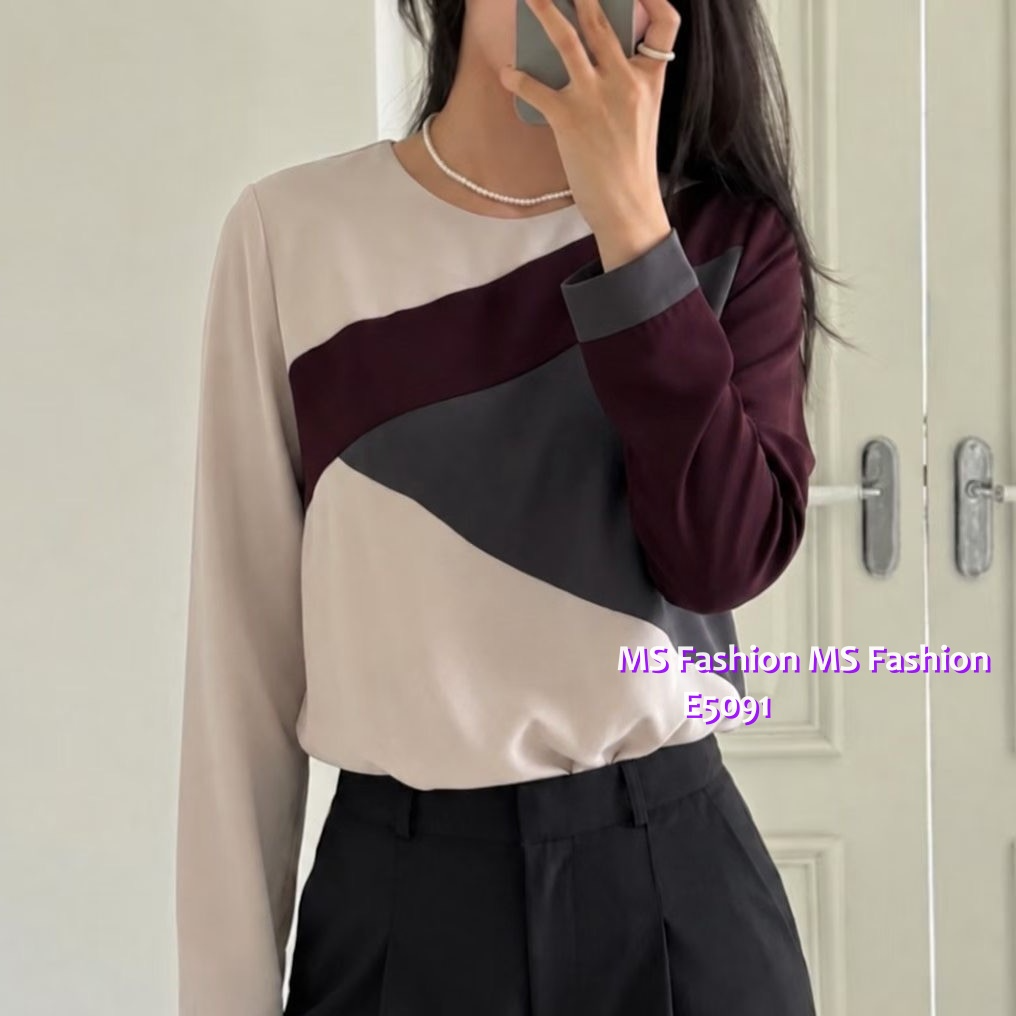 E5091 靚料靚拼色top