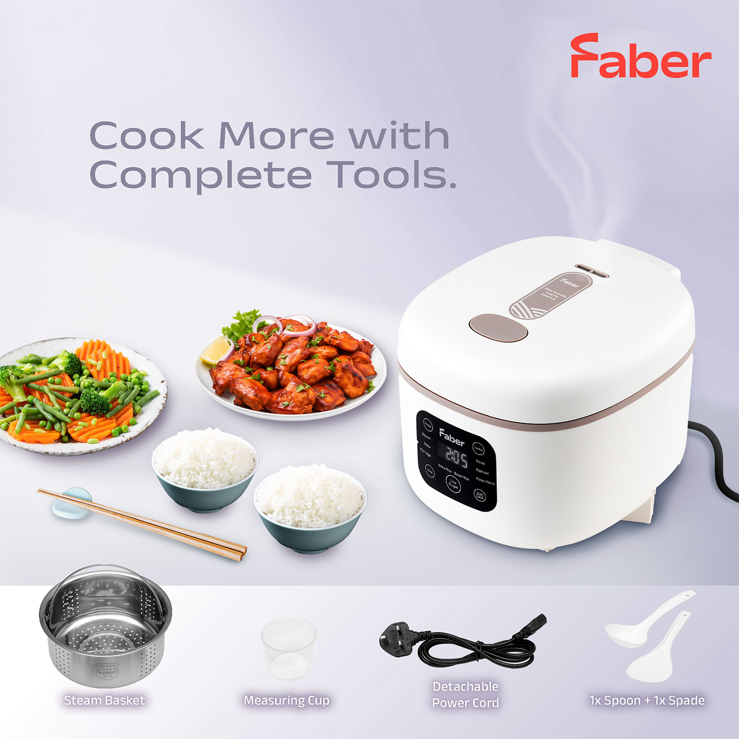 Faber 0.8L Digital Rice Cooker FRC K08 LS