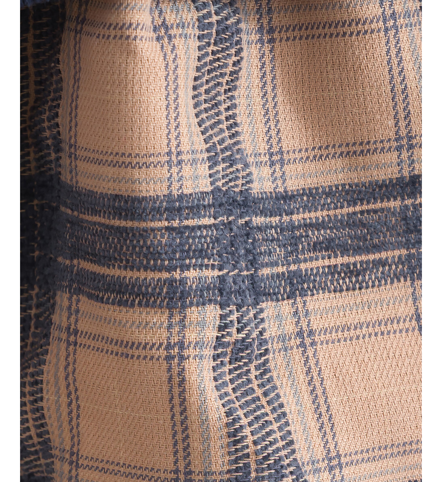 LP - 格子短擺長袖上衣 (深藍色)