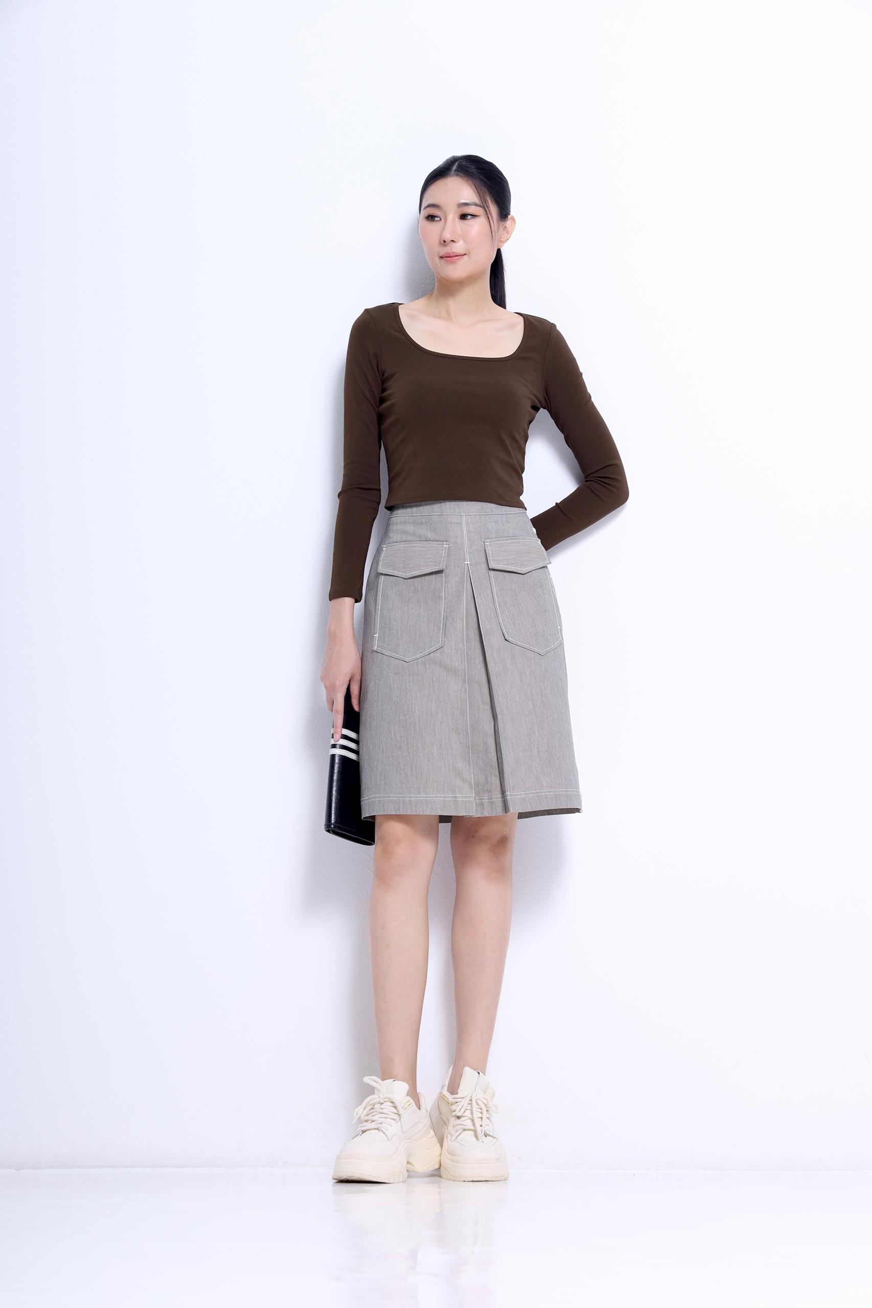 CB2775 SQUARENECK LONG SLLV FIT TOP