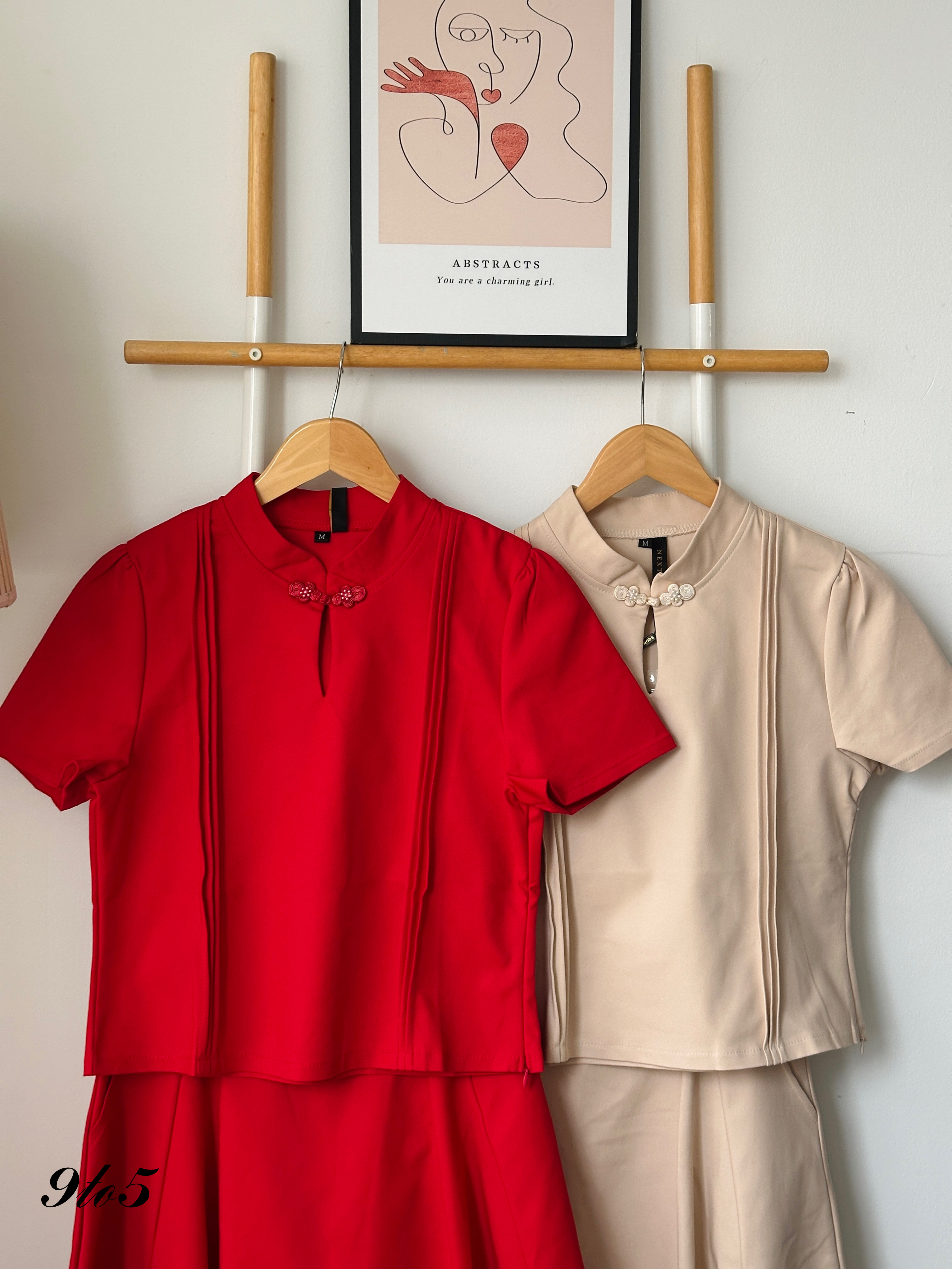 D2309 Stand Collar Cheongsam Matching Set - 3 Colors