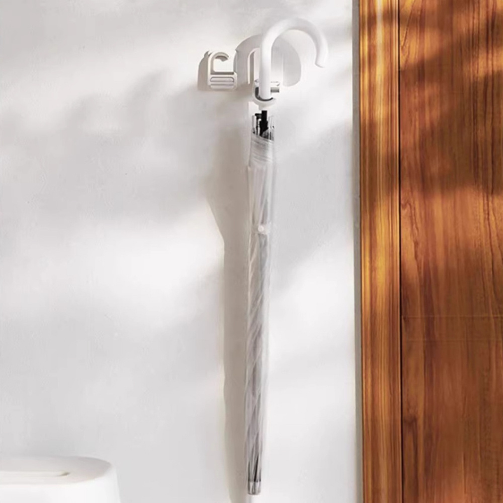 拖把夾 壁掛 免打孔掃把 拖布掛鉤 固定架 卡扣 置物架 收納架 2個裝 [平行進口] HK2737